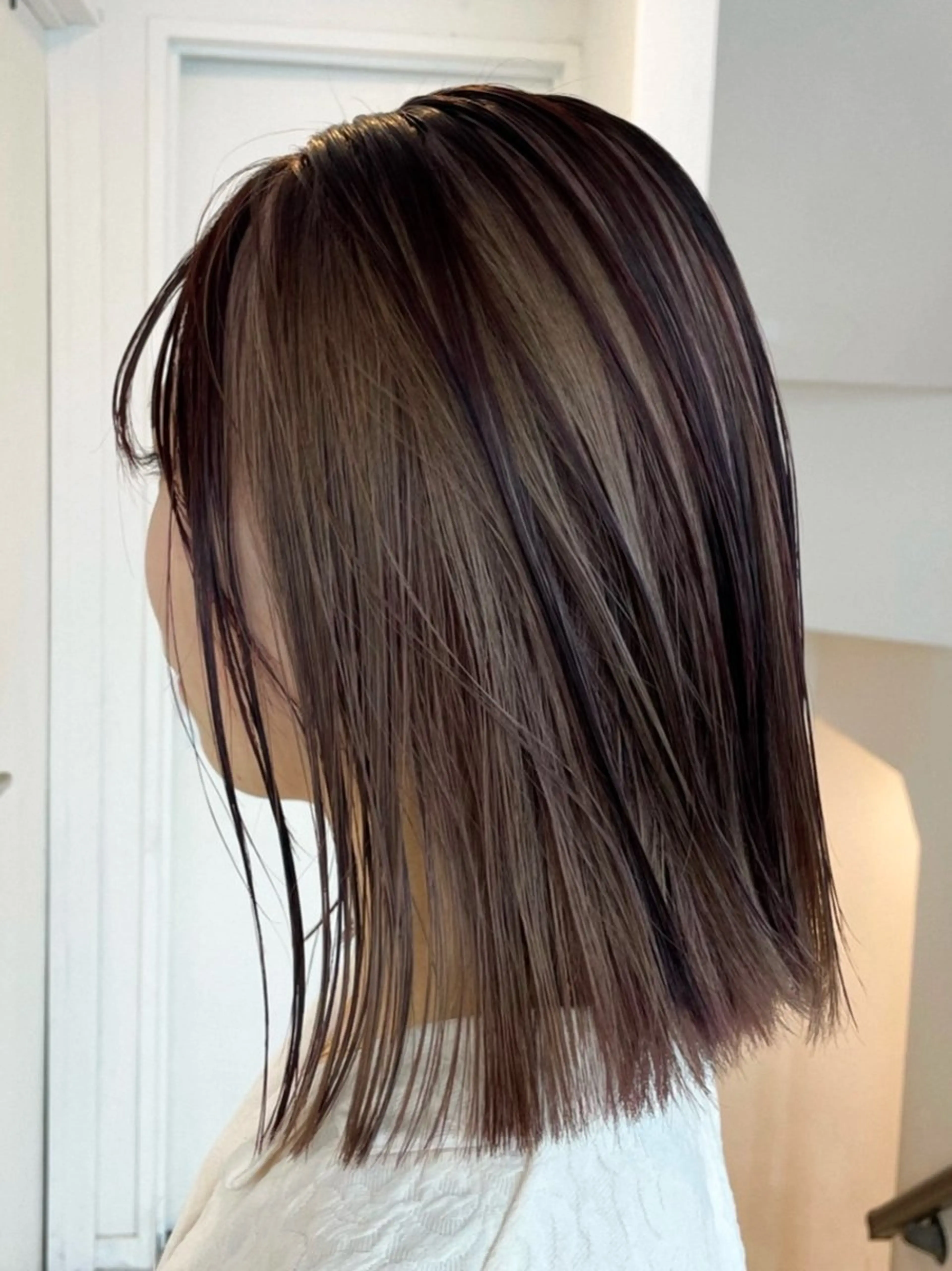 セミロング カラー ヘアアレンジ ヘアカラー トリートメント HAIR SALON fuugaせんげん台店所属・ハイトーン/デザイン カラー/あおいのヘアスタイル