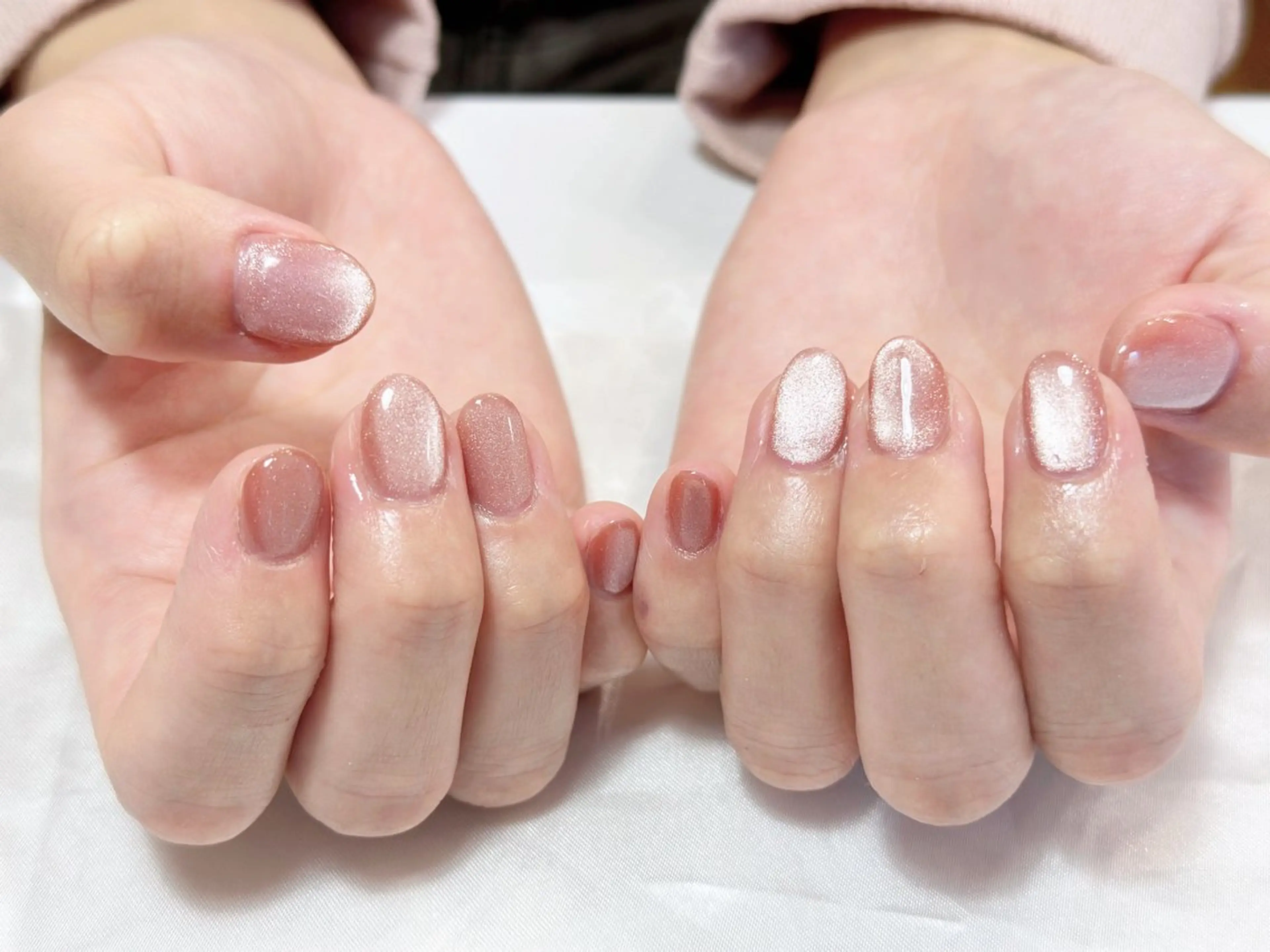 ネイル マグネットネイル マグネットワンカラー ワンカラーネイル 【パラジェル・フィルイン】Nailsalon Merci東中野所属・Merci shigaのネイルデザイン