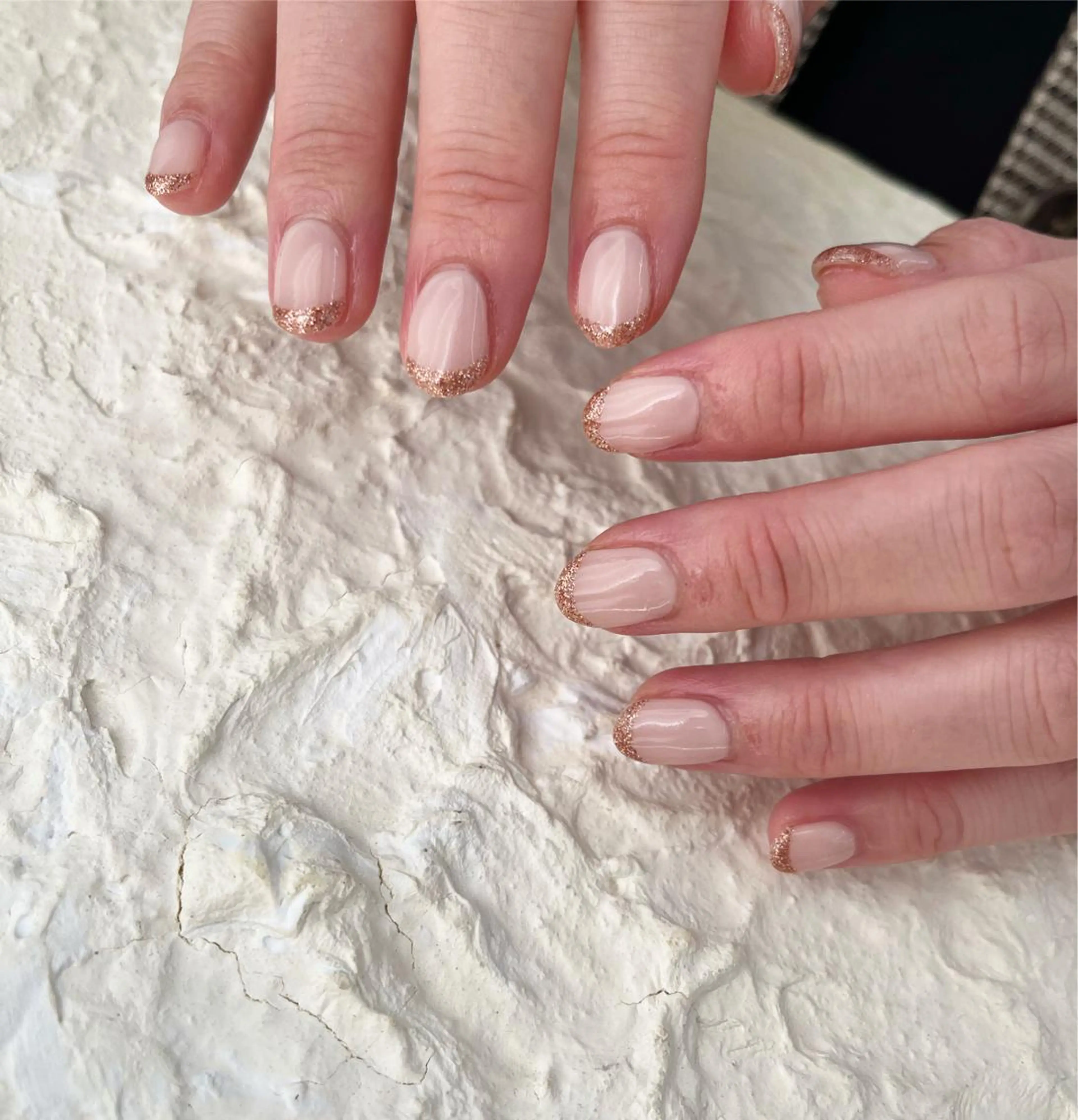 ネイル フレンチネイル ラメ(グリッター) nail＊ runa🌻のネイルデザイン