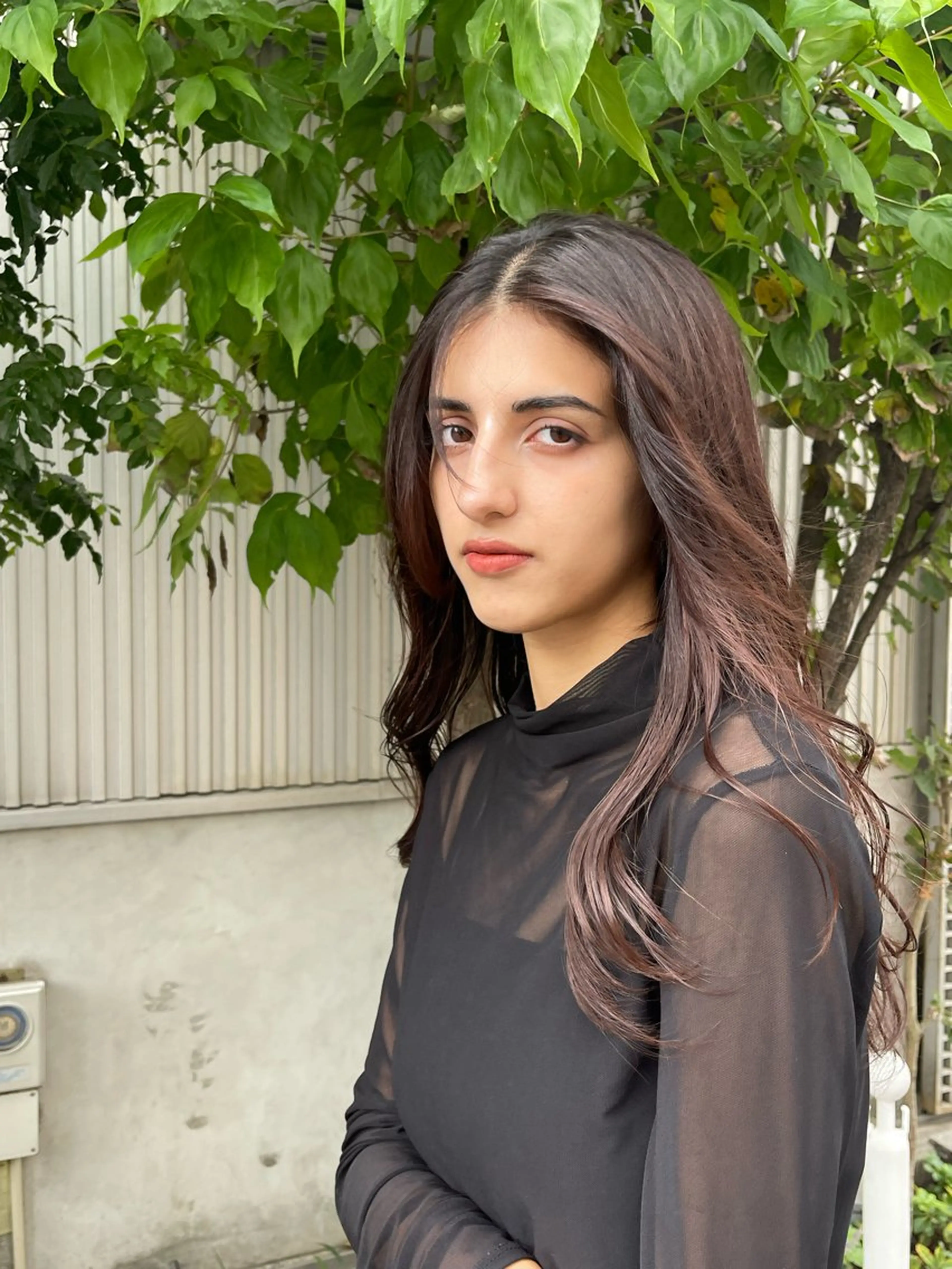 ロング イージーパーマ募集 平口はのんのヘアスタイル