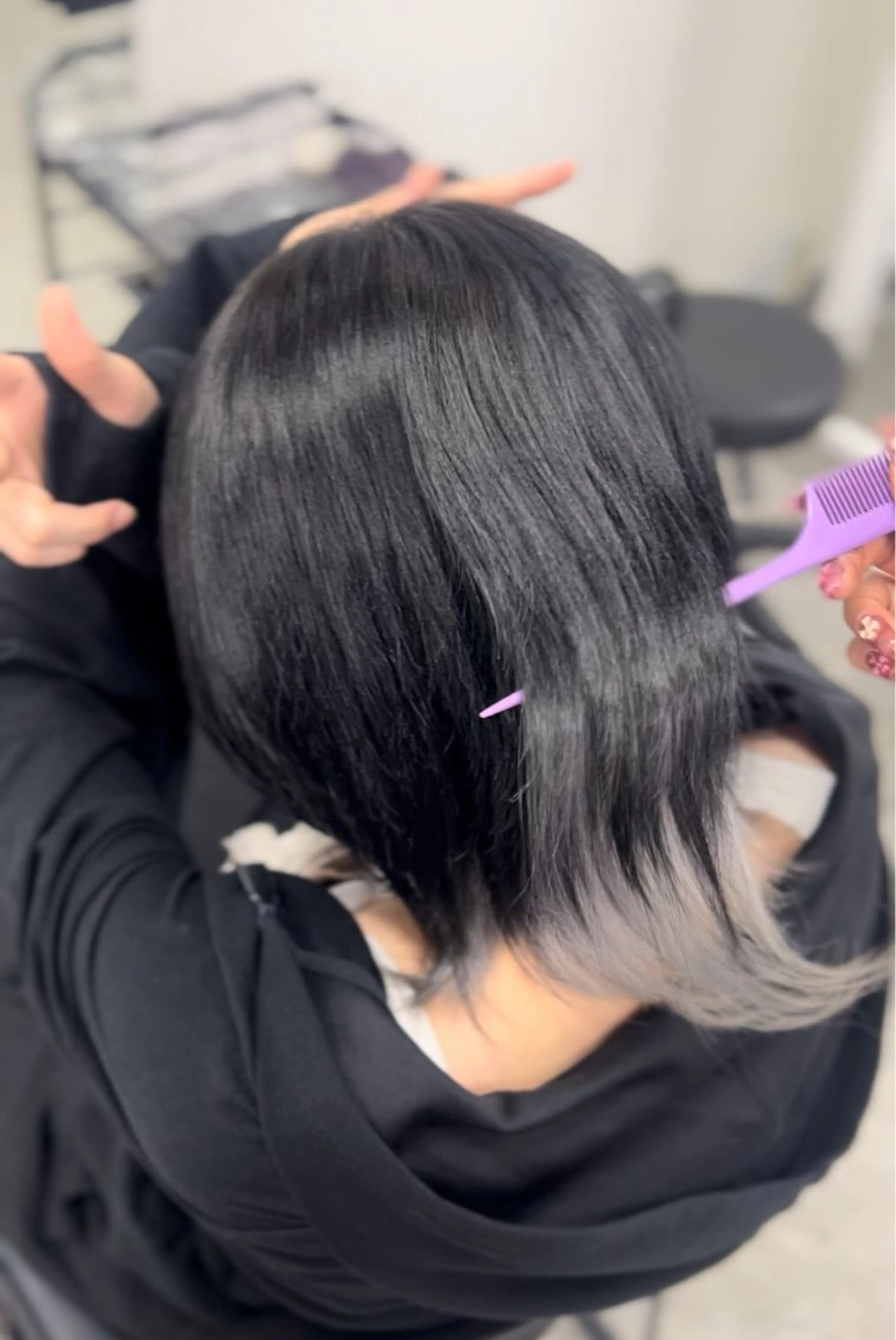 ミディアム ヘアカラー 似合わせ艶カラー🪽 ひかる🪽🩶のヘアスタイル
