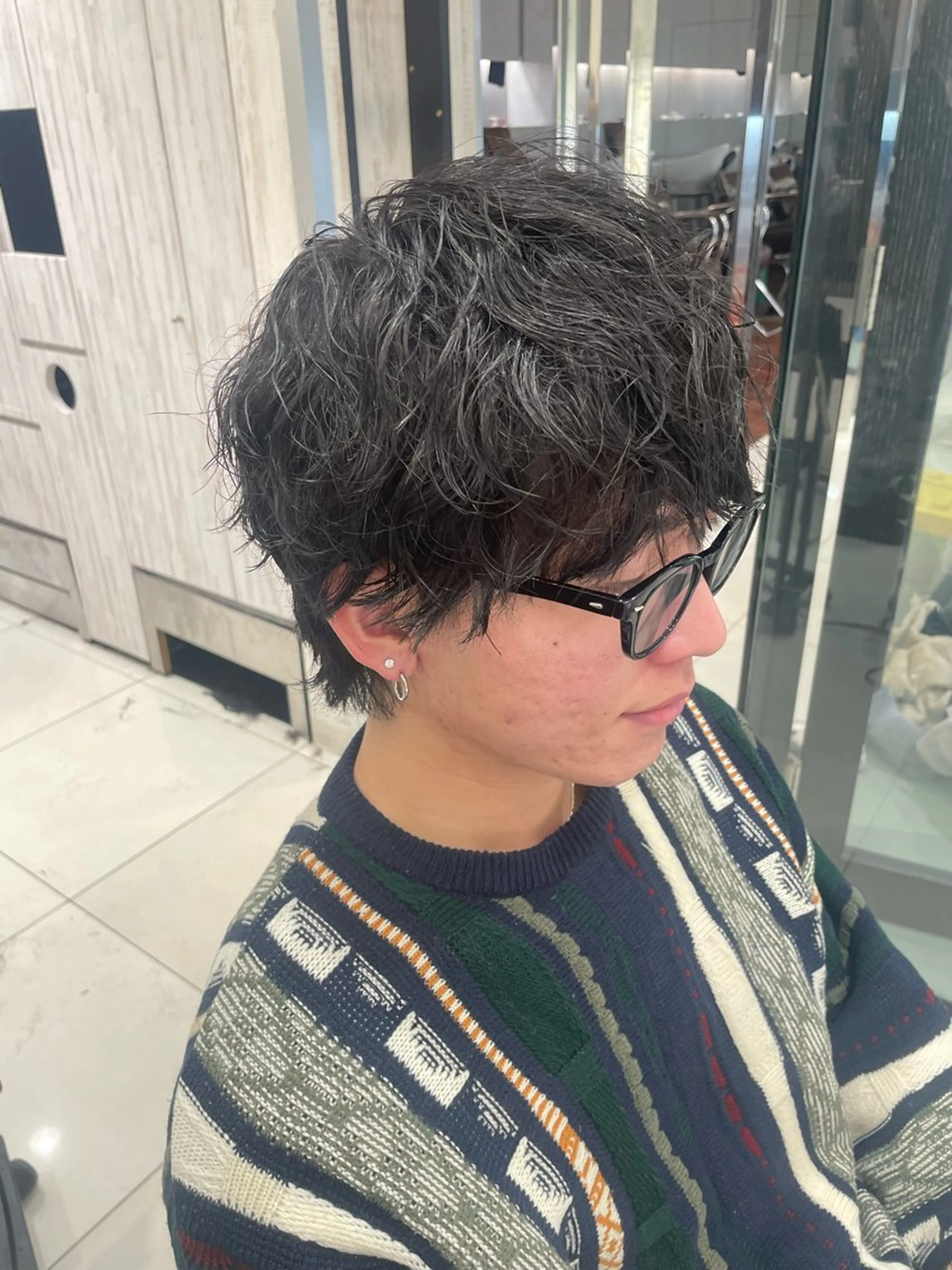 パーマ メンズ カット パーマ トリートメント EARTH 山﨑龍馬のヘアスタイル