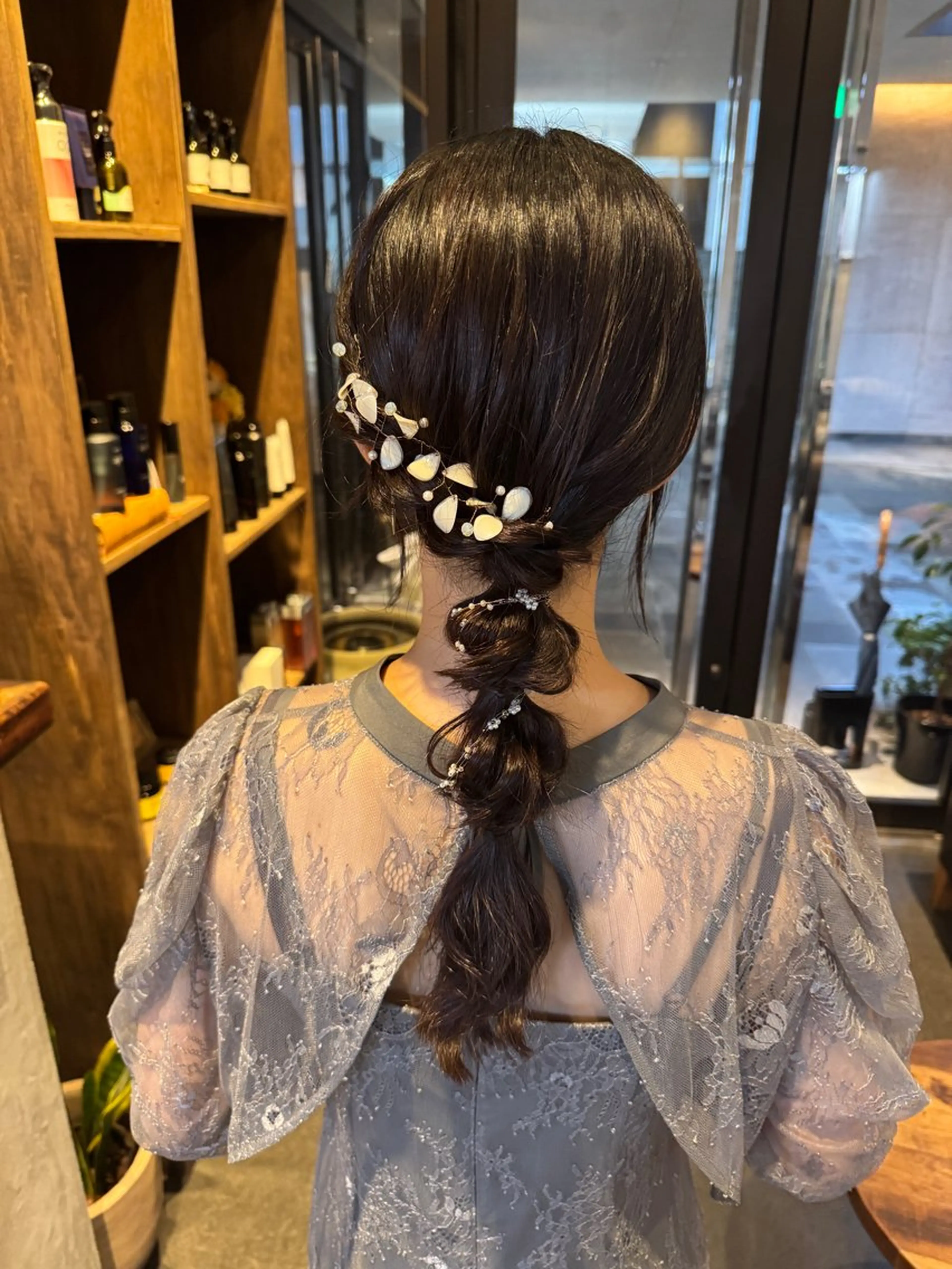 ヘアアレンジ ヘアセット オリーブ/グレージュ 💐🤍理保のヘアスタイル