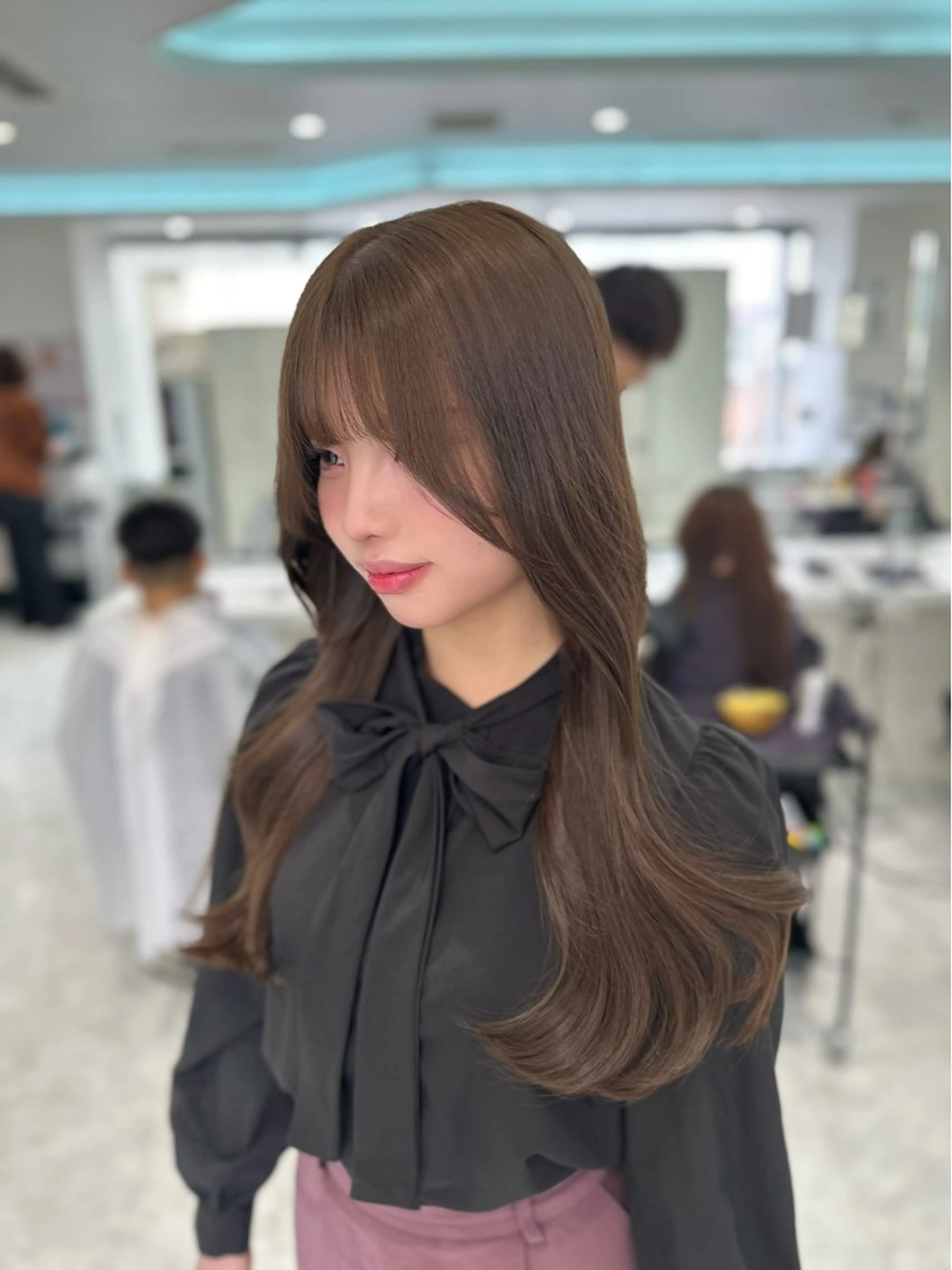 ロング カラー カット ヘアカラー トリートメント ヘッドスパ ヘアセット ♡上品韓国髪♡ブラ ウン/SAYATOのヘアスタイル