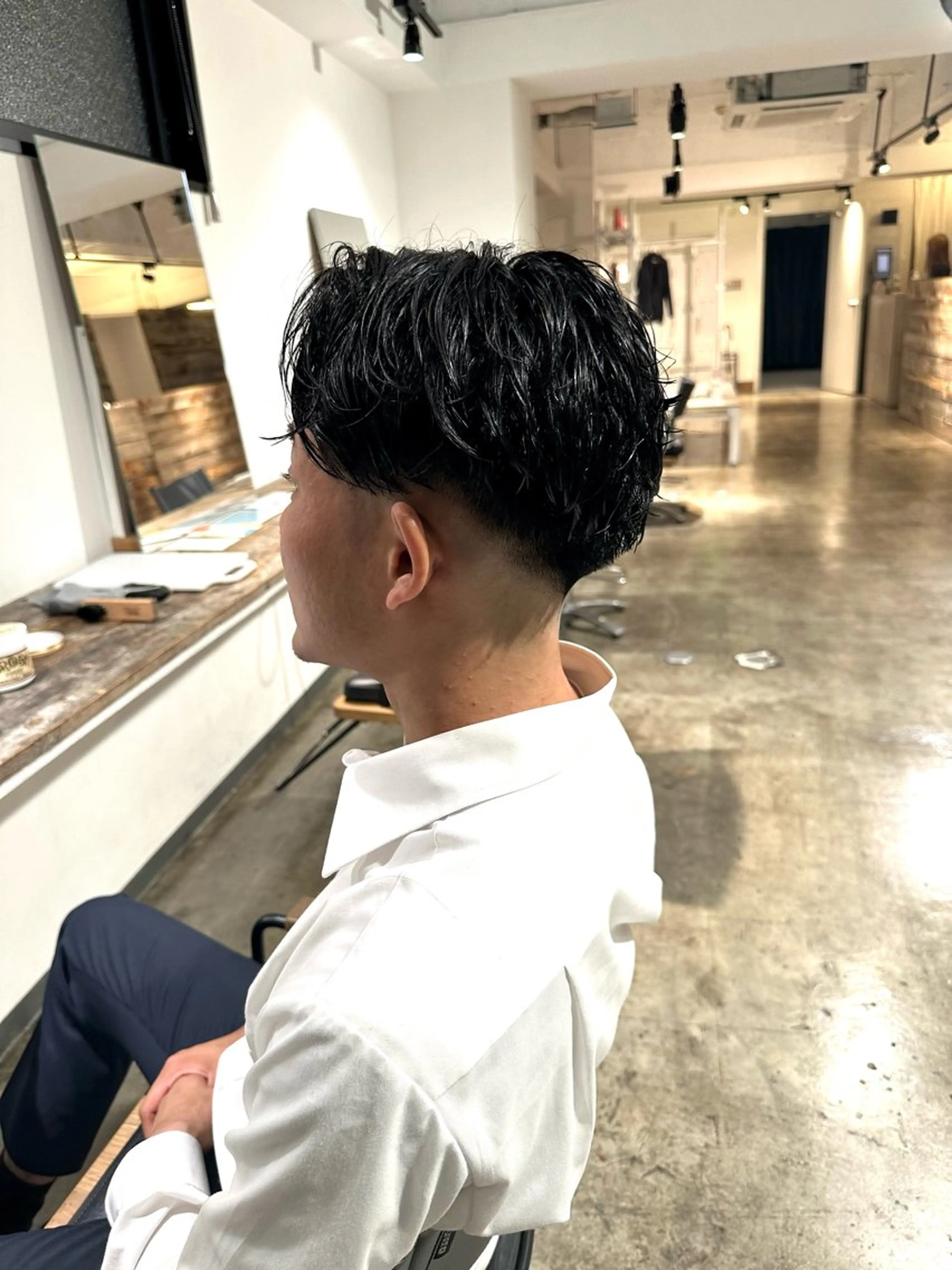 メンズ ビジネス フェードカット マッシュ メンズパーマ スキンフェード カット 骨格補正施術/メンズ 専門美容師/YUYAのヘアスタイル