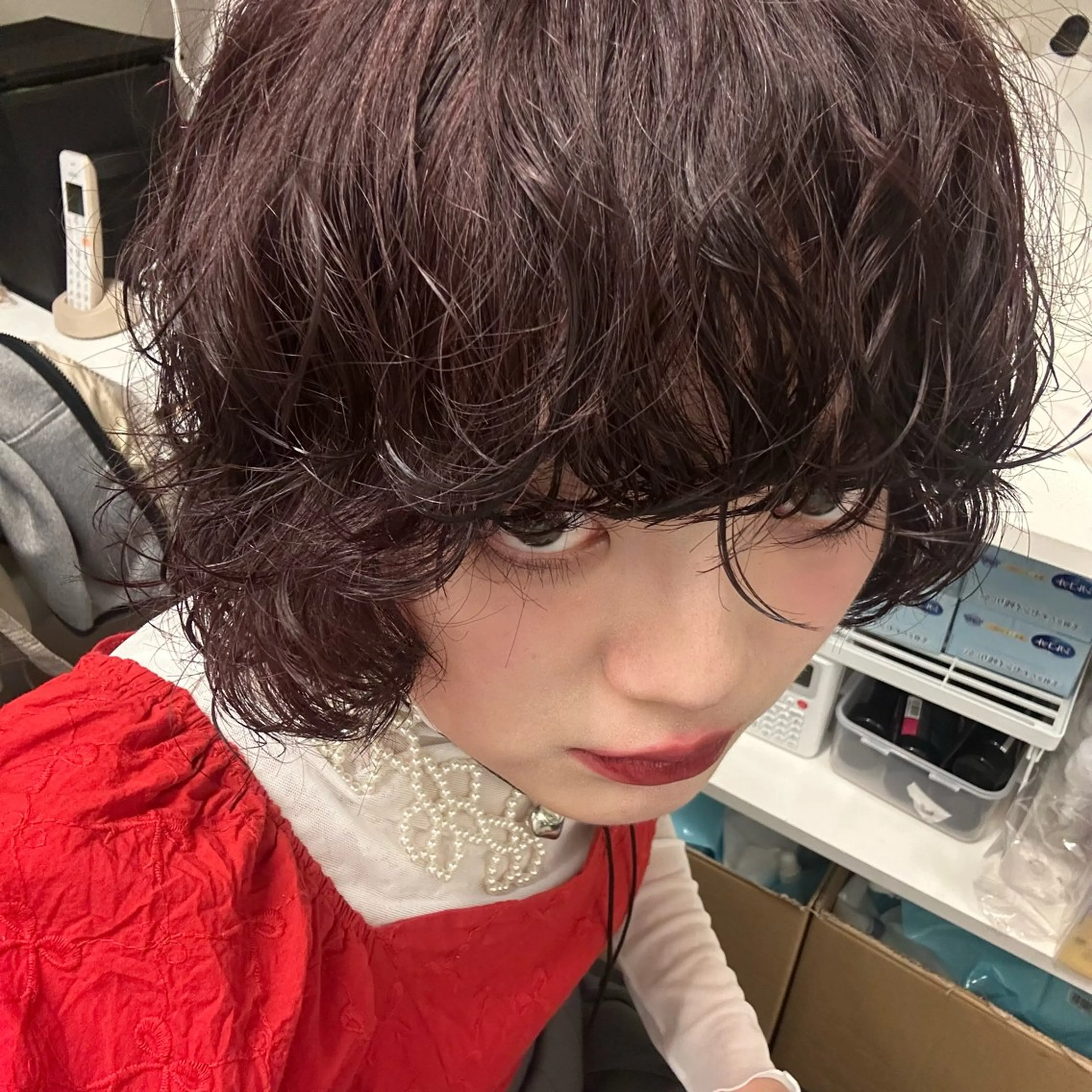 ショート カラー カシス ヘアカラー Memories所属・🧣艶カラー・ヘア セット Chie🧸のヘアスタイル