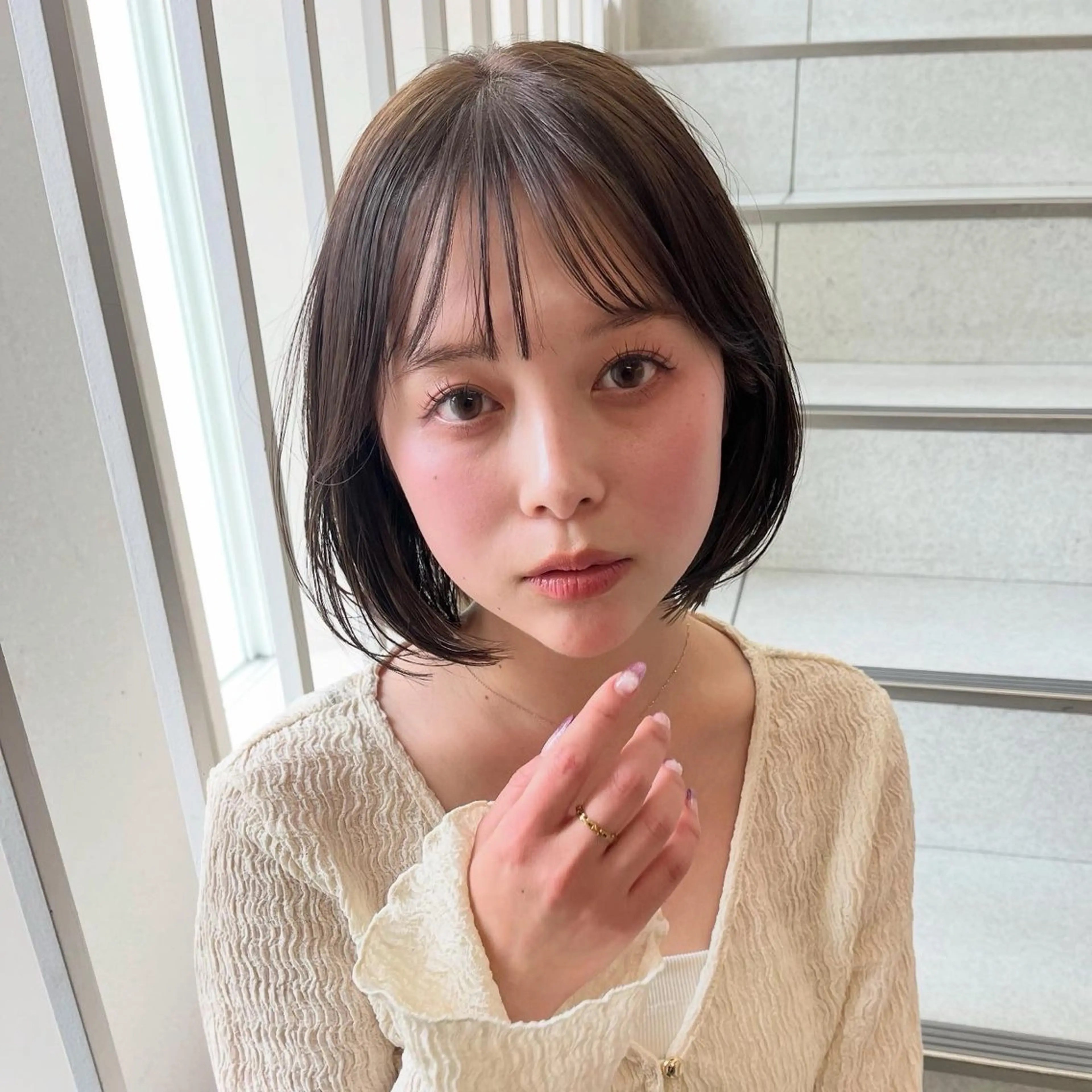 ショート 切りっぱなしボブ ボブ カット ヘアカラー 和田 琉々香のヘアスタイル
