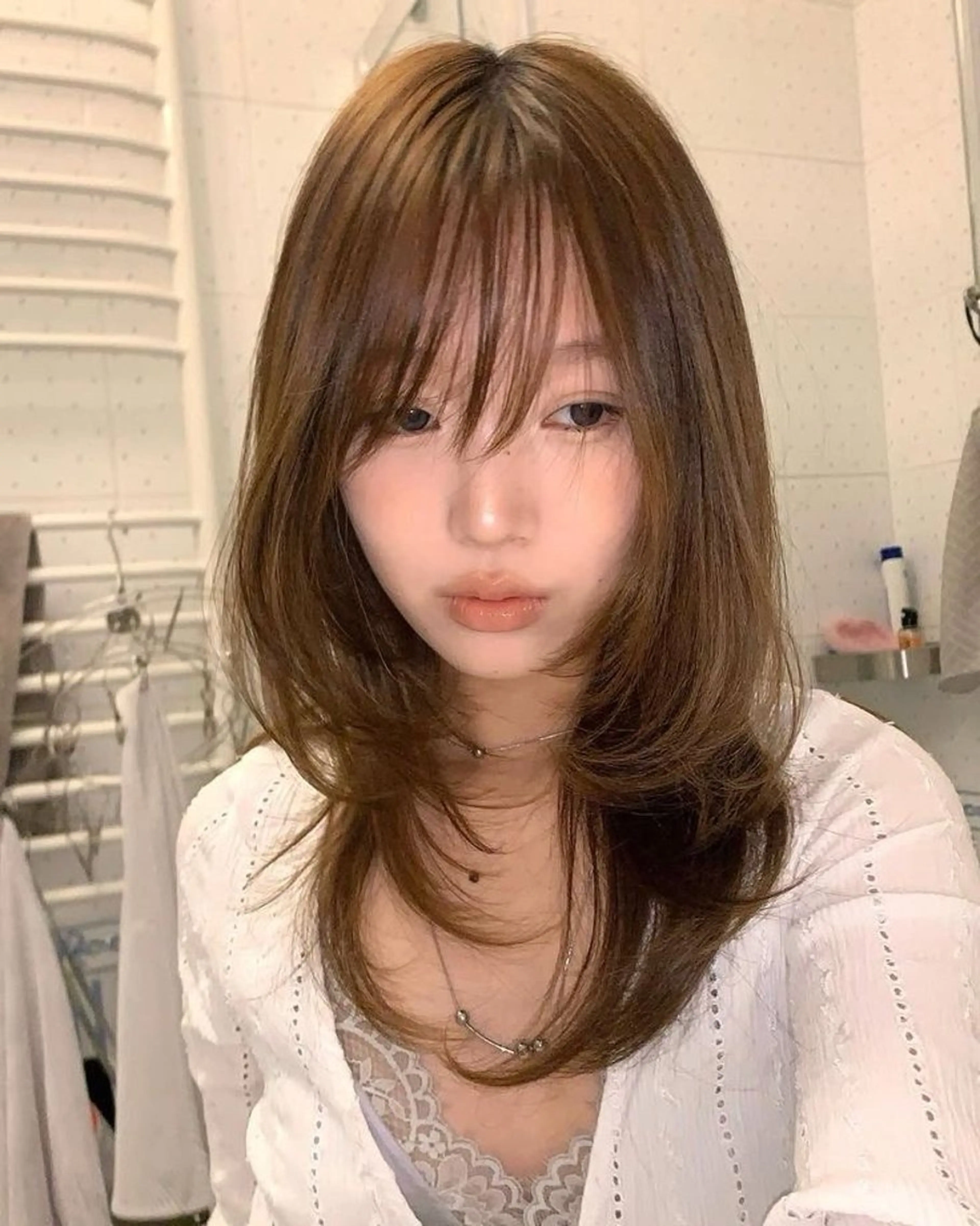 ミディアム 地毛風カラー/艶カラ ー/田中 育斗のヘアスタイル