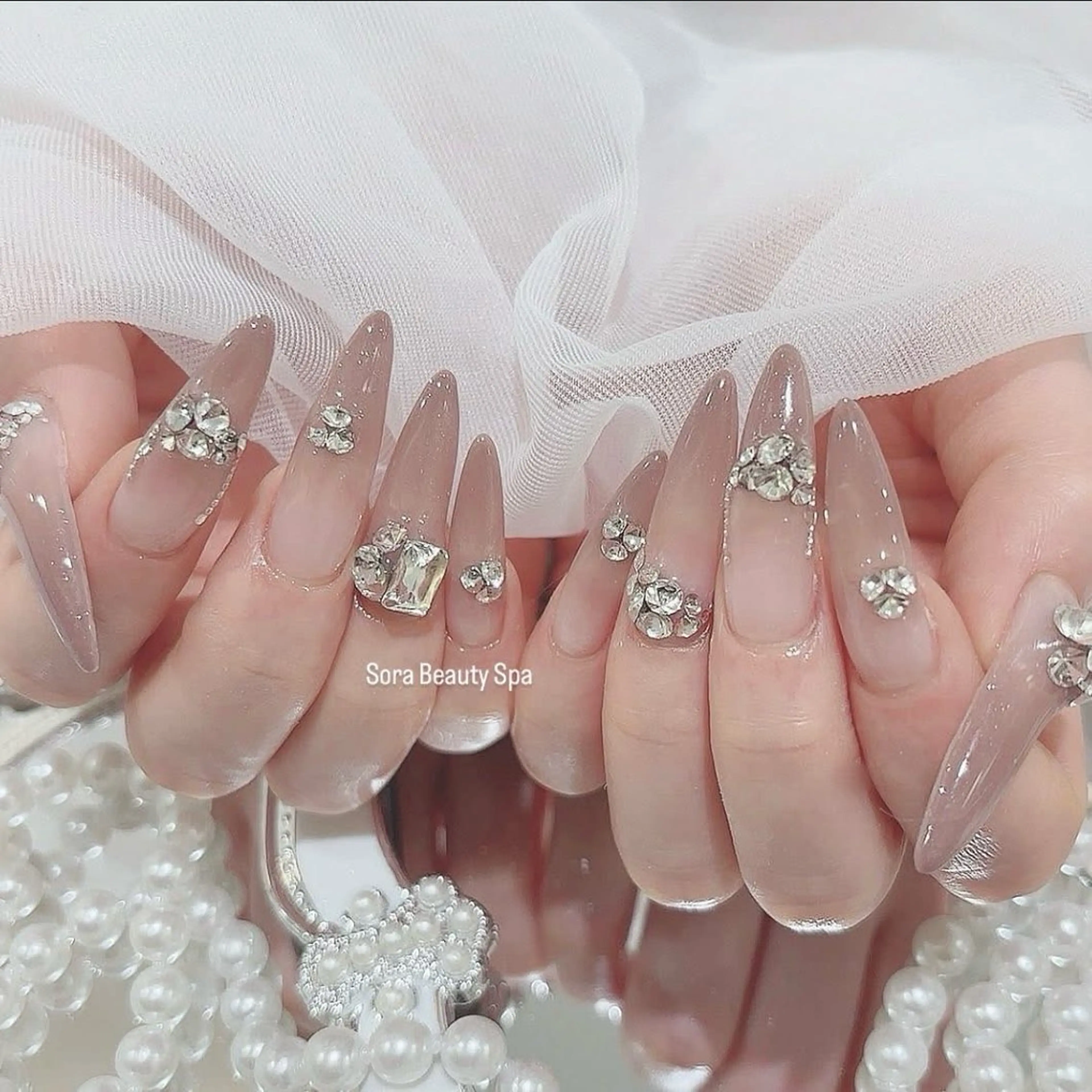 ネイル ストーンネイル ハンドネイル Sora Nail Ayaseのネイルデザイン