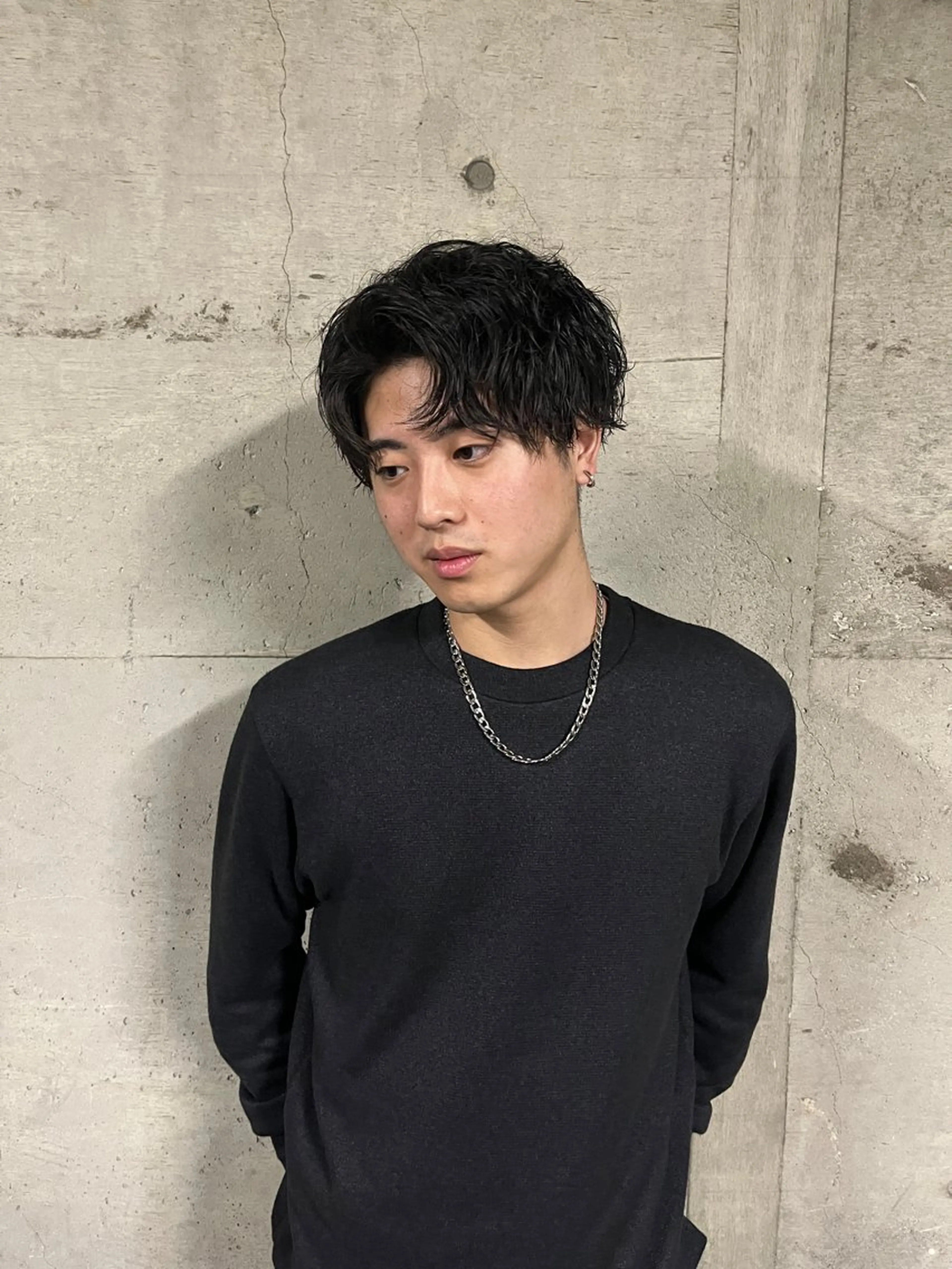 ショート パーマ メンズ カット パーマ りんと/メンズ/ 艶カラーのヘアスタイル