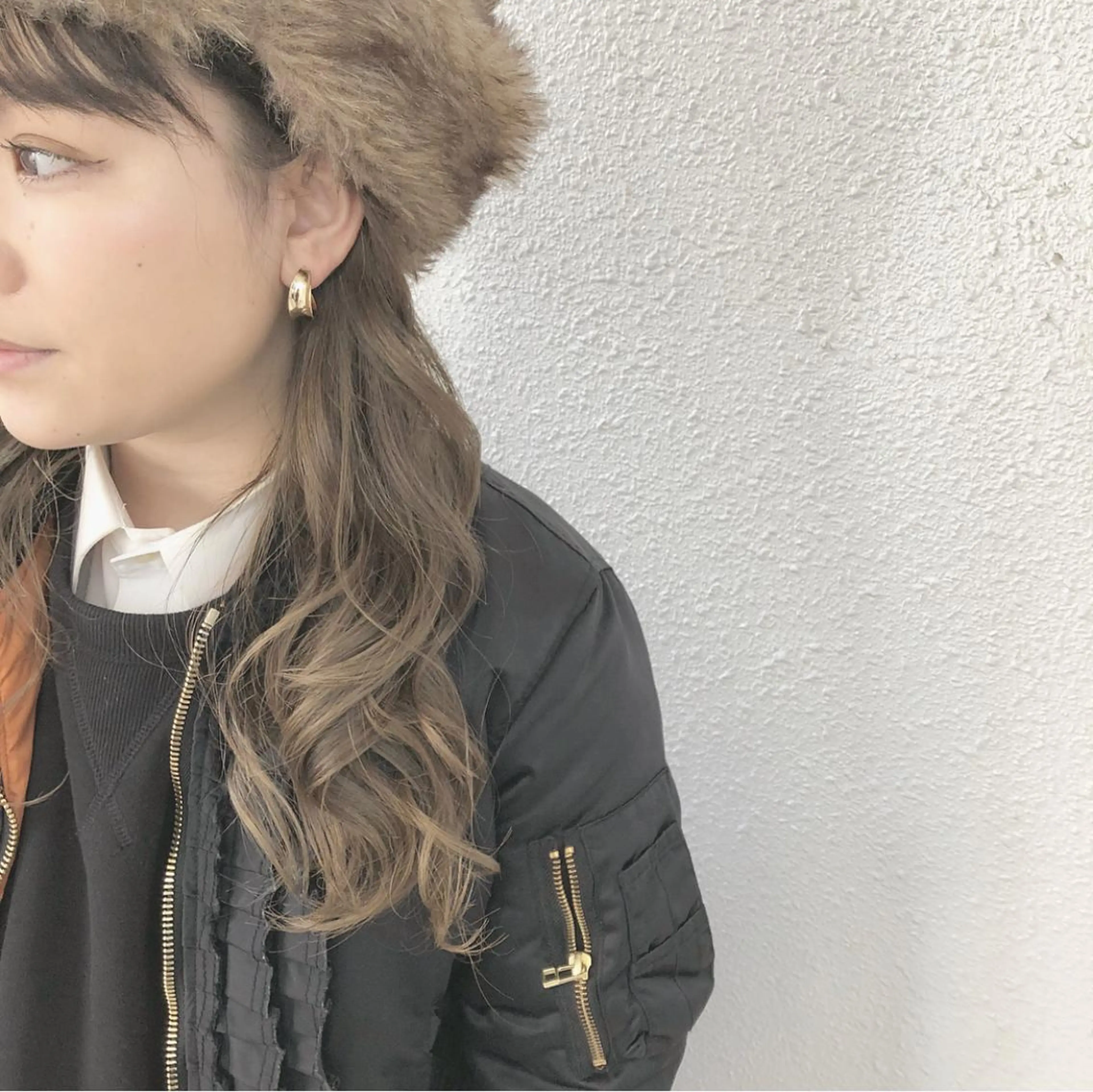 セミロング カラー グレージュ ハイライトカラー カーキグレージュ ハイライト autre所属・大久保 ひでなりのヘアスタイル