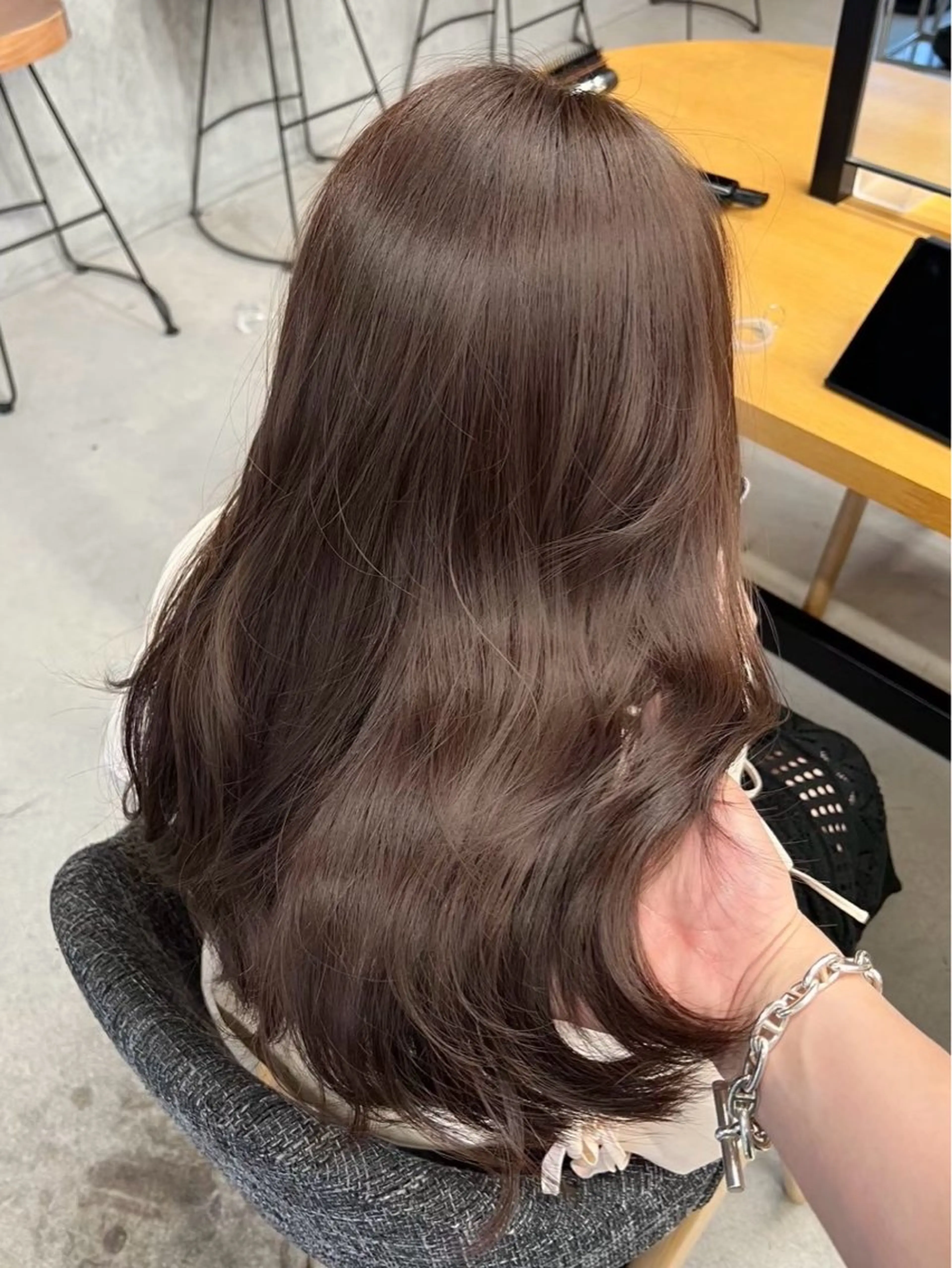 ロング カラー グレージュ モカグレージュ 学生 カット ヘアカラー トリートメント レイヤー/ハッシュ 渋谷/サッタのヘアスタイル