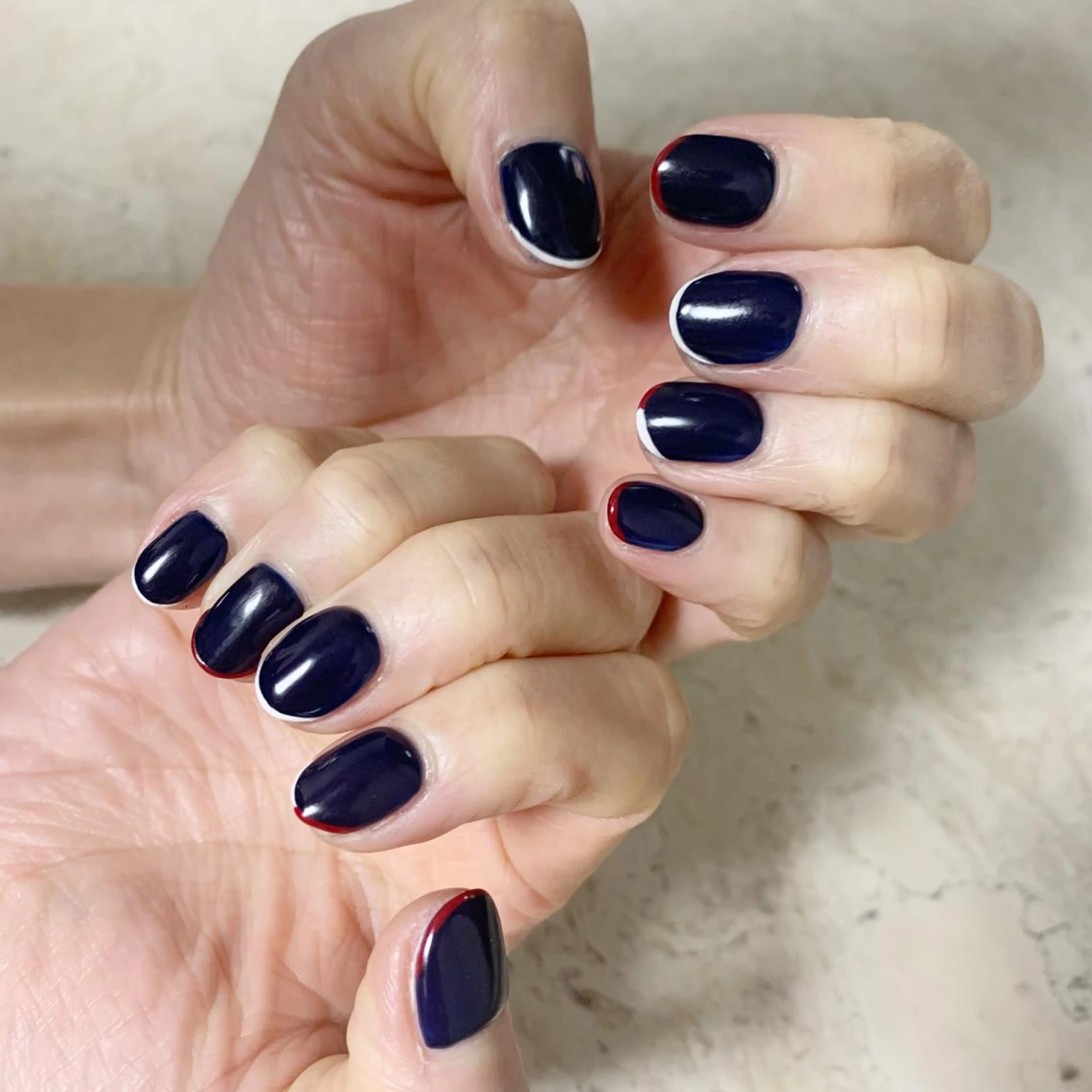 ネイル アートネイル ドット フレンチネイル ジェルネイル 韓国ネイル ハンドネイル nail salon mieux(ミュー)のネイルデザイン