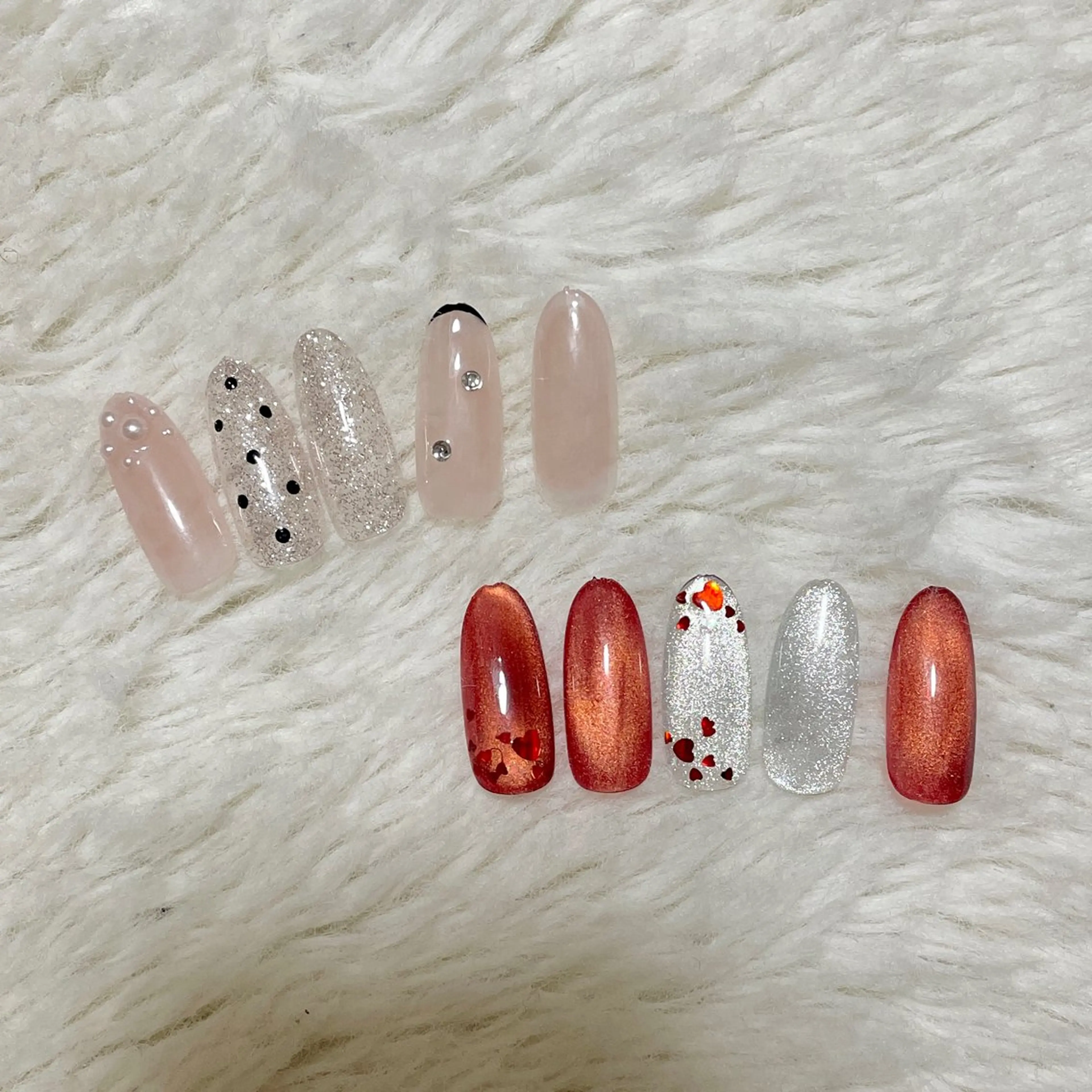 ネイル ハート シルバー 冬ネイル ハンドネイル LUNI（シェアサロンHeartSpace内）所属・LUNI 久屋大通 ˚✧₊⁎/ yuriのネイルデザイン