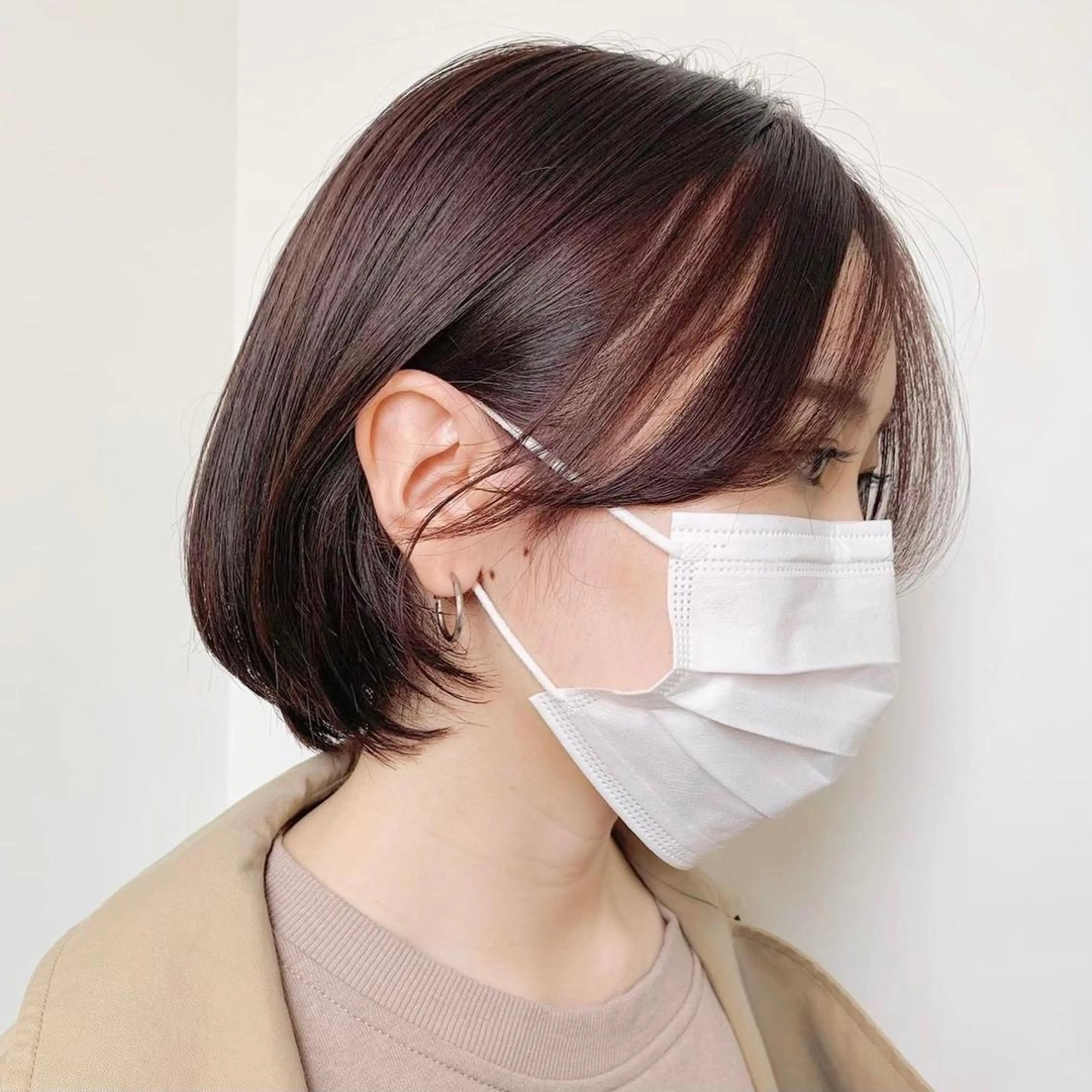 ショート カラー ブラウンカラー ピンクカラー ピンクブラウン 韓国ヘア /男女🍁 細江 美紅のヘアスタイル