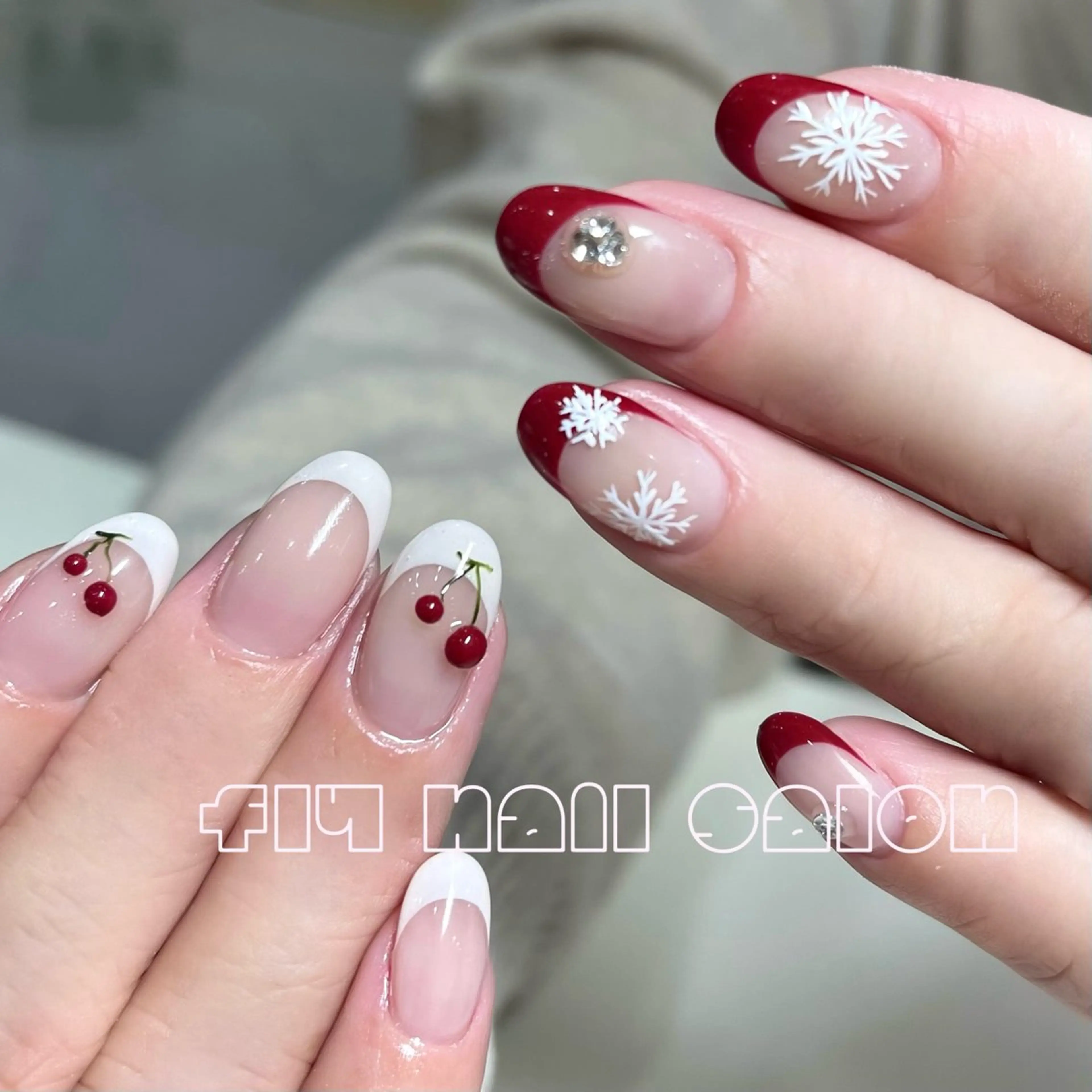 ネイル 冬ネイル クリスマス FLY NAIL&Eyelash Salon 梅田店所属・YUKI FUKUMARUのマツエク・マツパデザイン