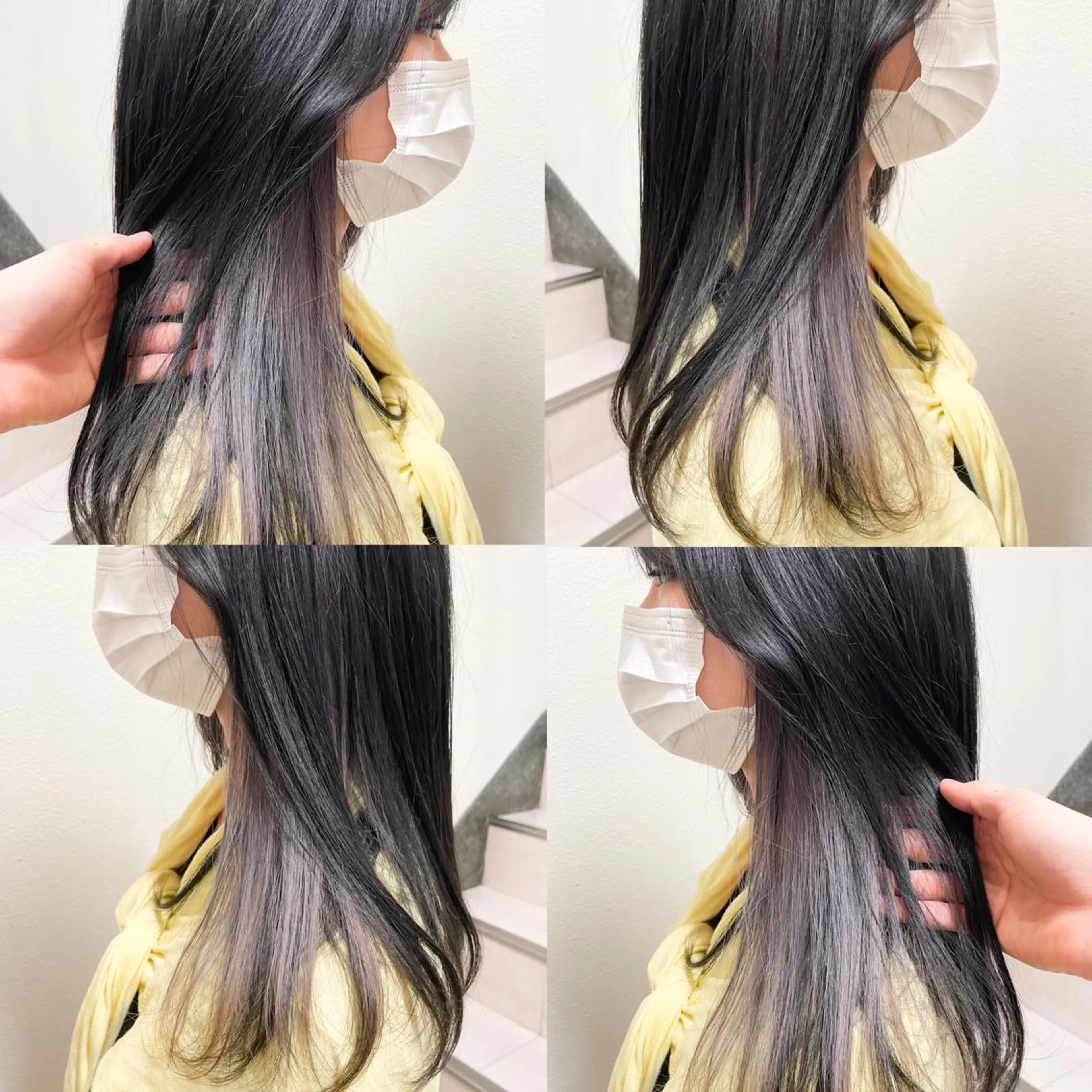 セミロング カラー ヘアアレンジ シルバー ホワイトシルバー HARUKI MINATO Japan SENDAI所属・🌈【透明感・韓国 ヘア】がっきー🌈のヘアスタイル
