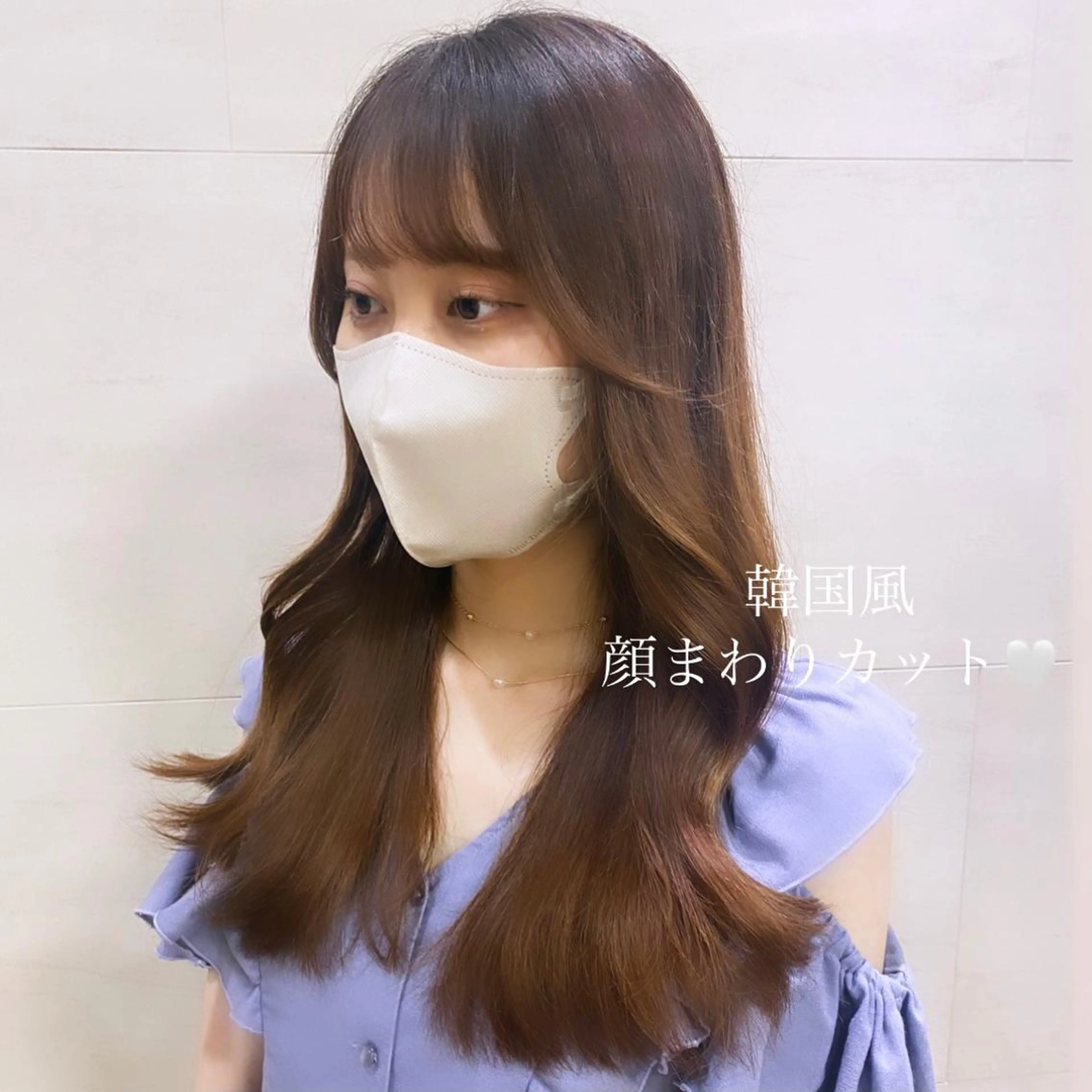 セミロング カラー 韓国風ヘア 小顔カット ブリーチなしWカラー 🎀韓国ヘア/amiのヘアスタイル