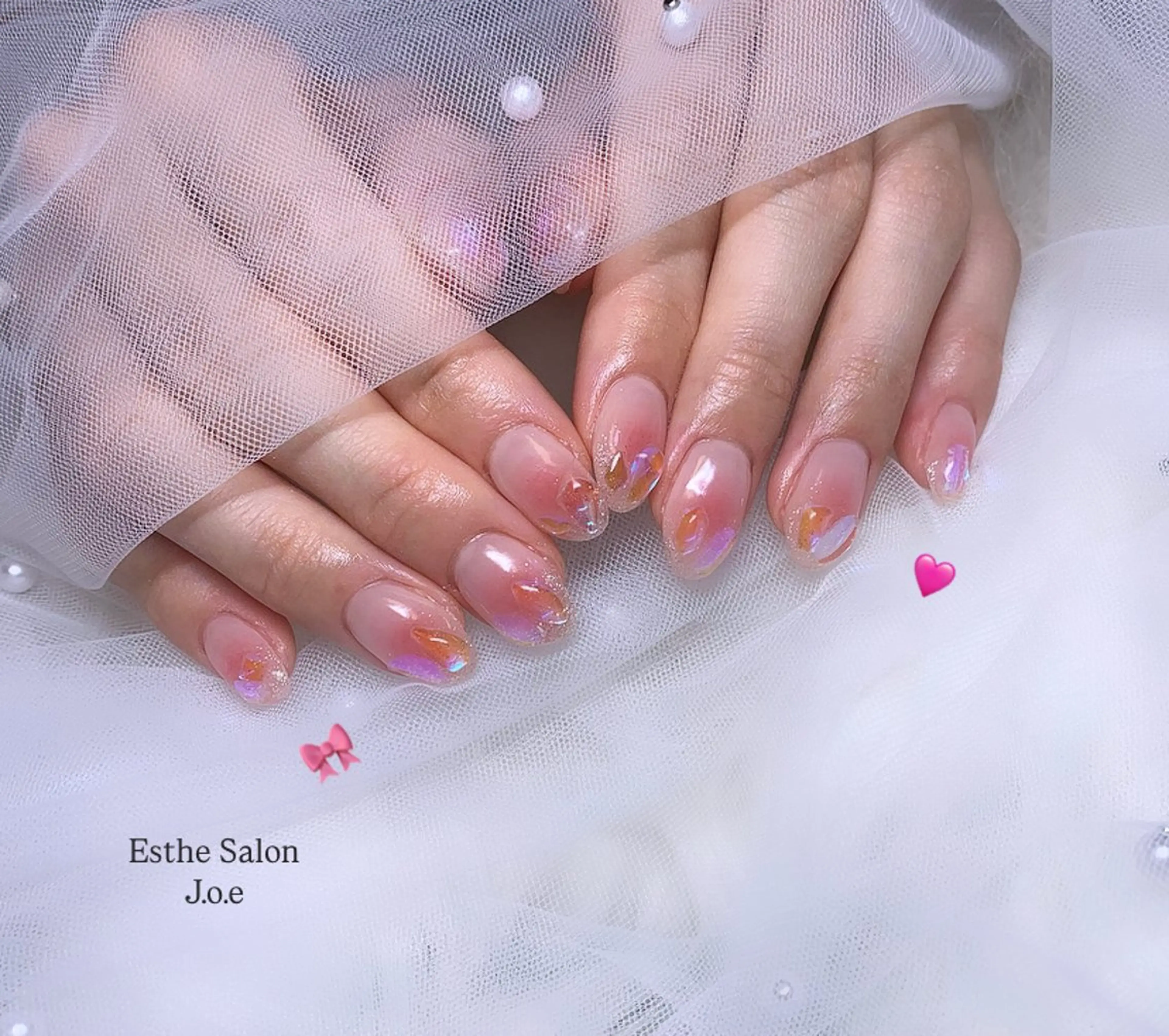 ネイル オーロラネイル チークネイル ハンドネイル EstheSalon J.o.e /石堂のネイルデザイン