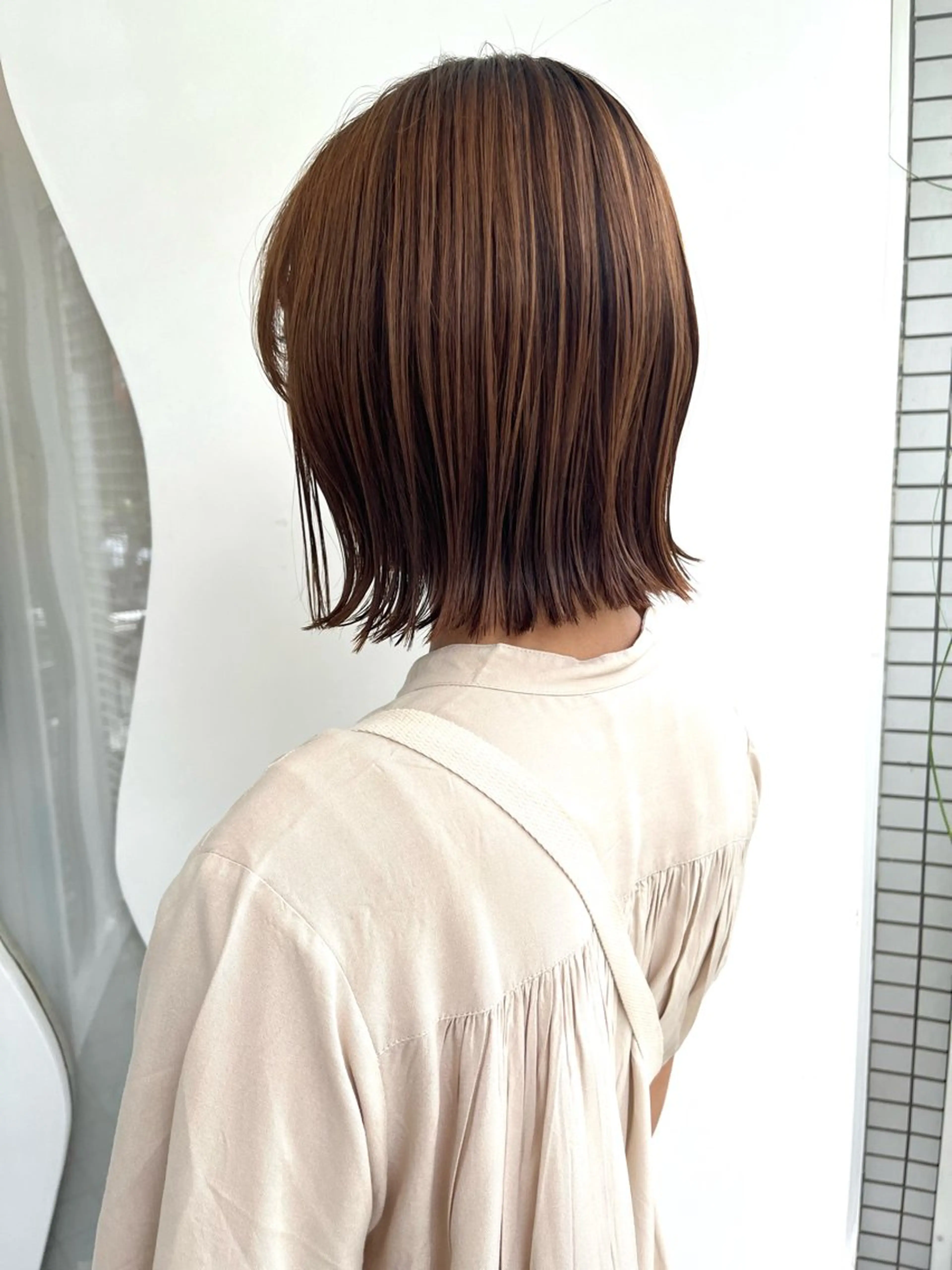 ミディアム カラー パーマ ボブ カット ボブ/透明感カラー /大宮/たぐち🥨のヘアスタイル