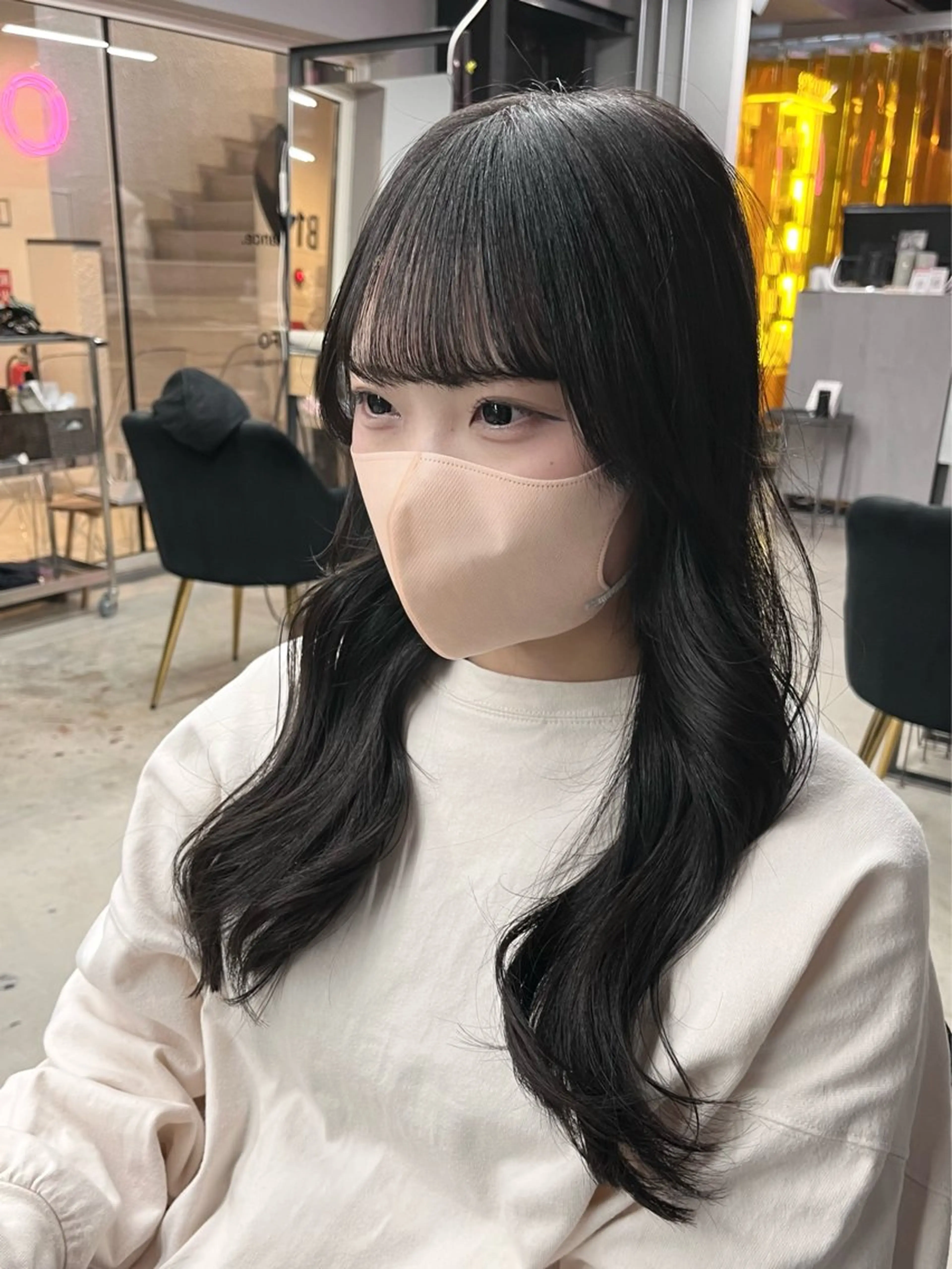 ロング カット ヘアカラー トリートメント col sapporo所属・ui/透明感カラー /顔まわり🩷のヘアスタイル