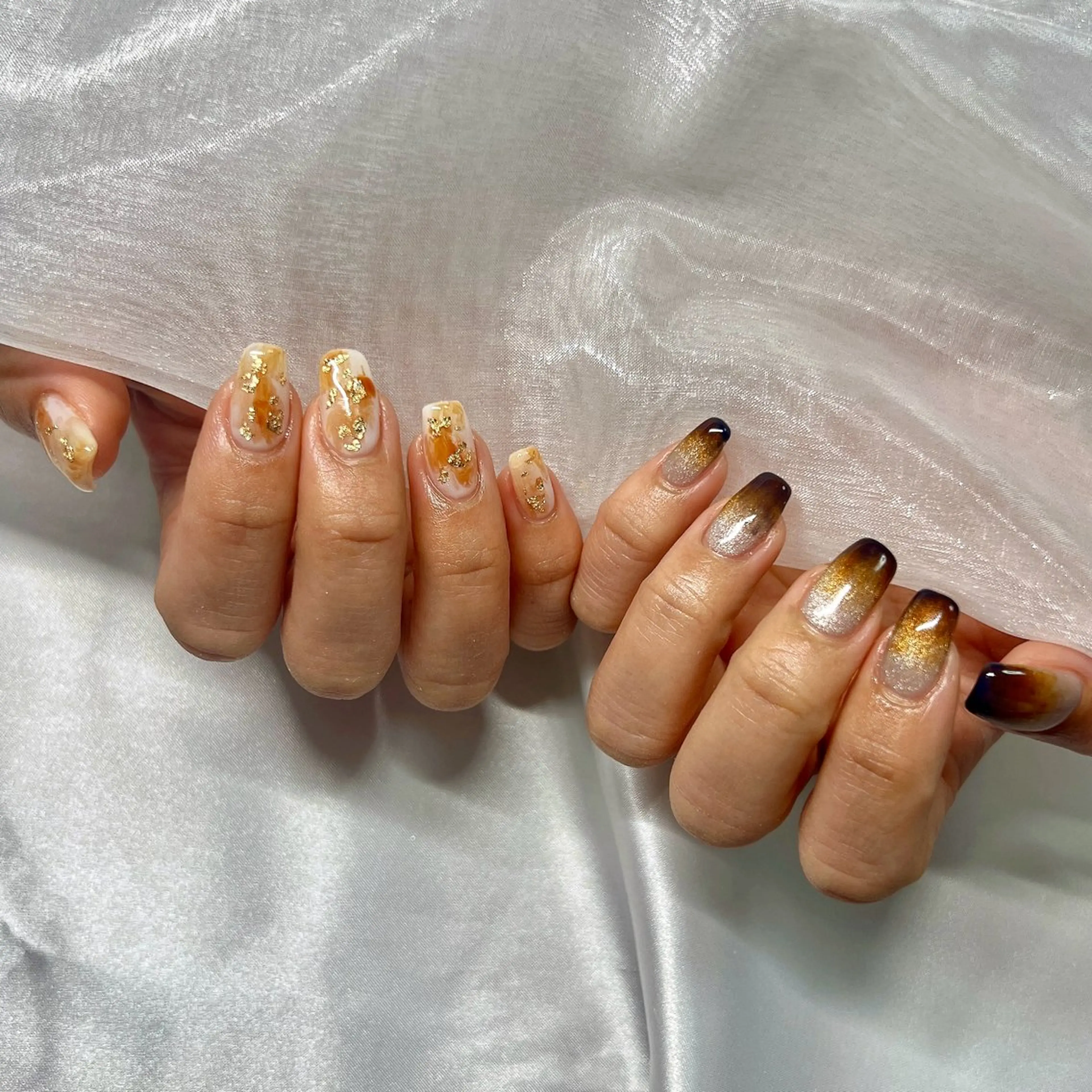 ネイル ジェルネイル 韓国ネイル ラメ(グリッター) マグネットネイル ミラーネイル ハンドネイル -nail salon-Reward所属・nail salon Rewardのネイルデザイン