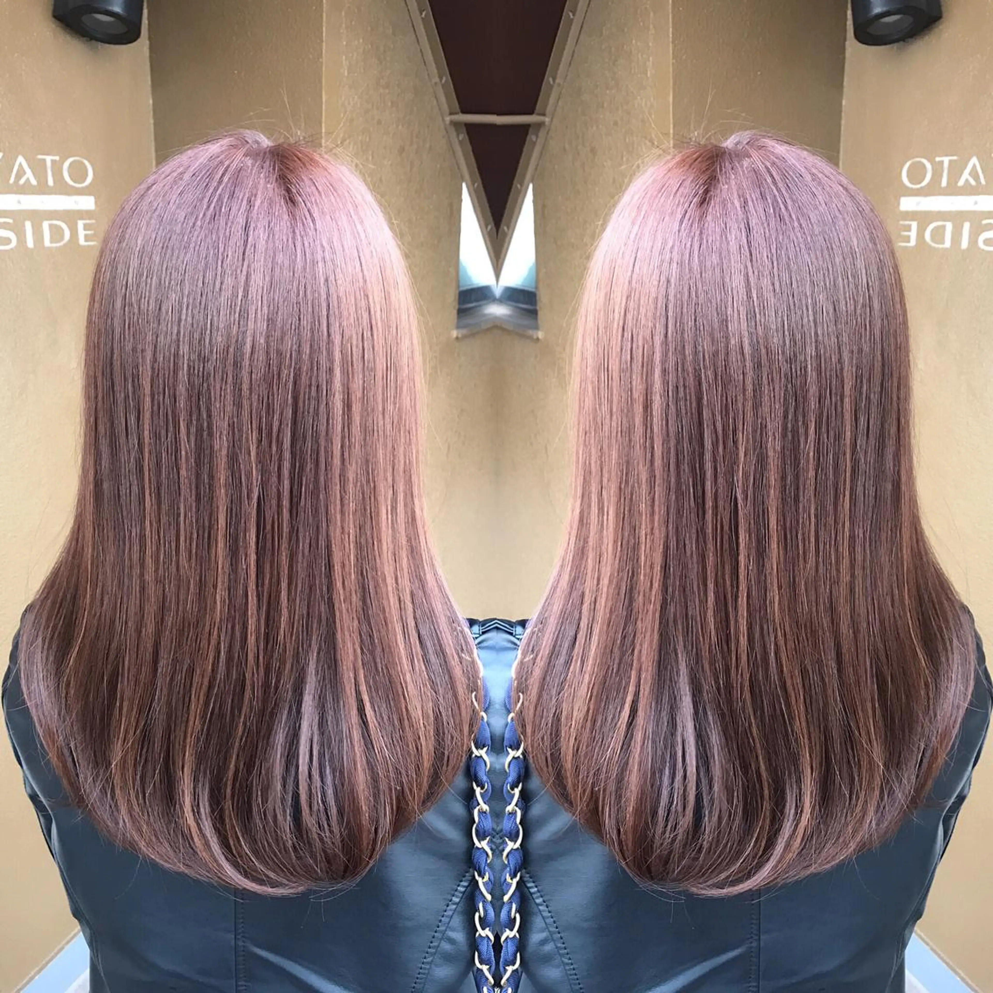 セミロング カラー ピンクカラー 艶色&髪質改善 ✨ヨシムラユウシのヘアスタイル