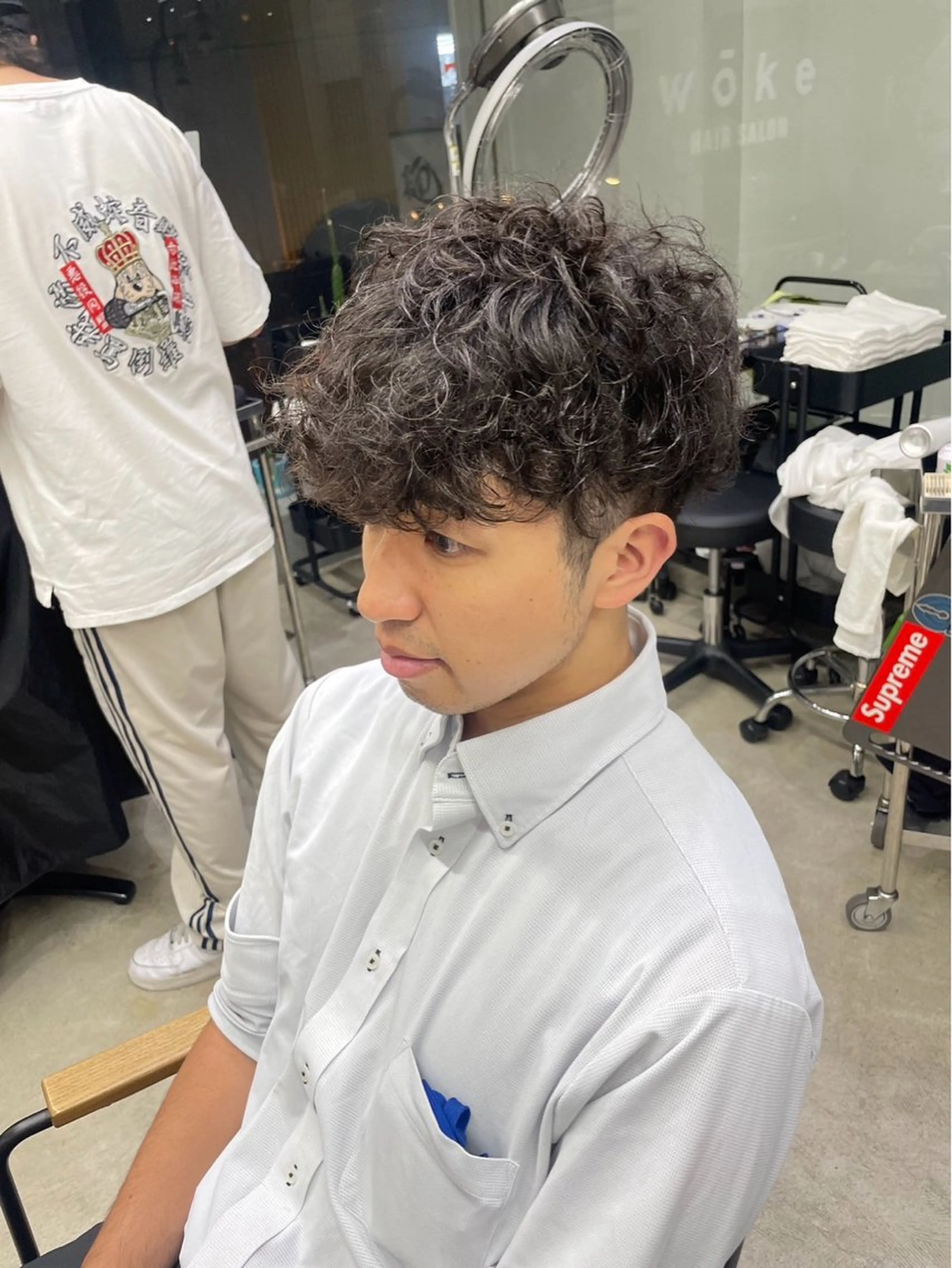 ショート パーマ メンズ カット パーマ メンズ専門サロン wokeのヘアスタイル