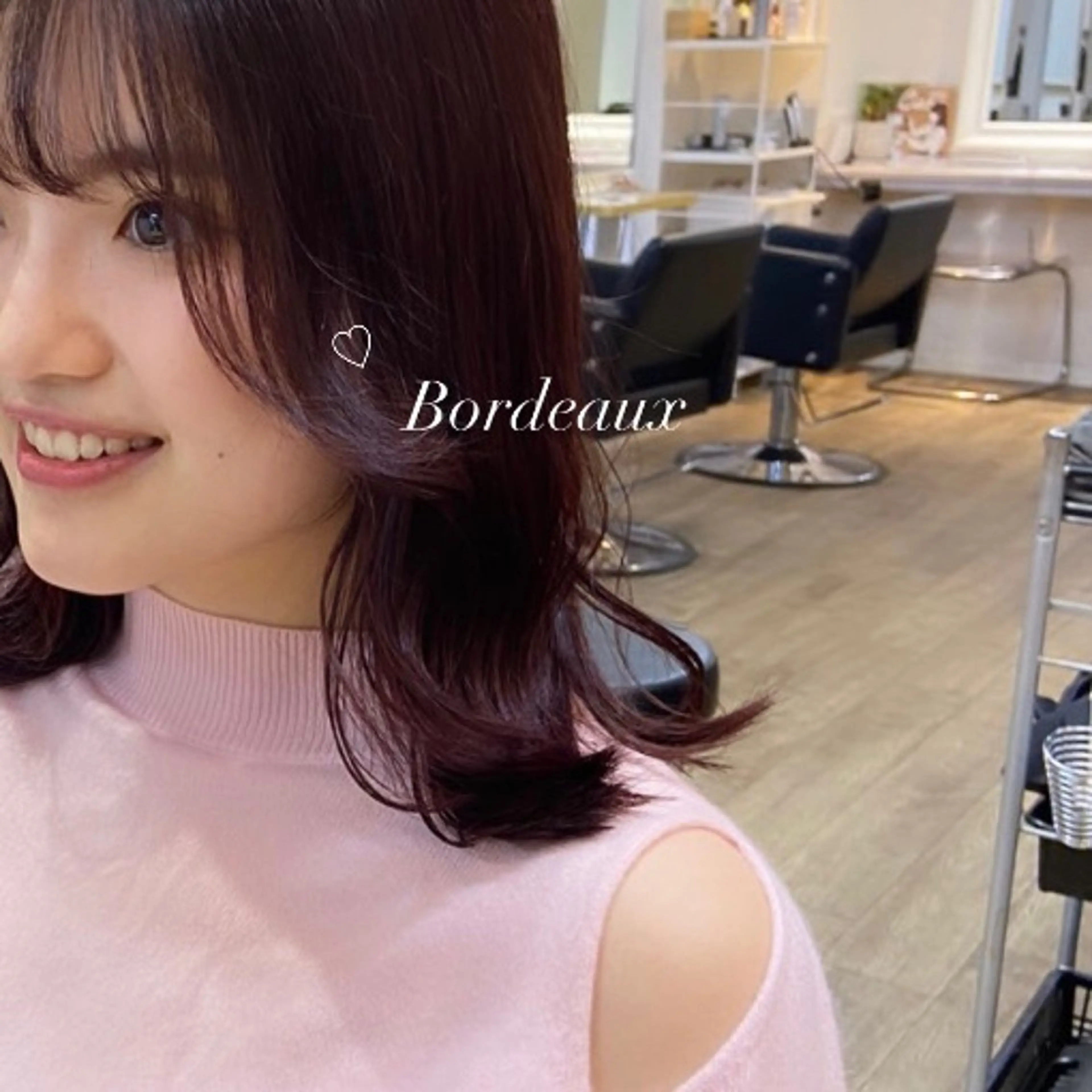 ミディアム カラー ベージュカラー ブリーチ ボルドーカラー ケアブリーチ 透明感カラー mai 🥀 パーマモデル募集🌀のヘアスタイル
