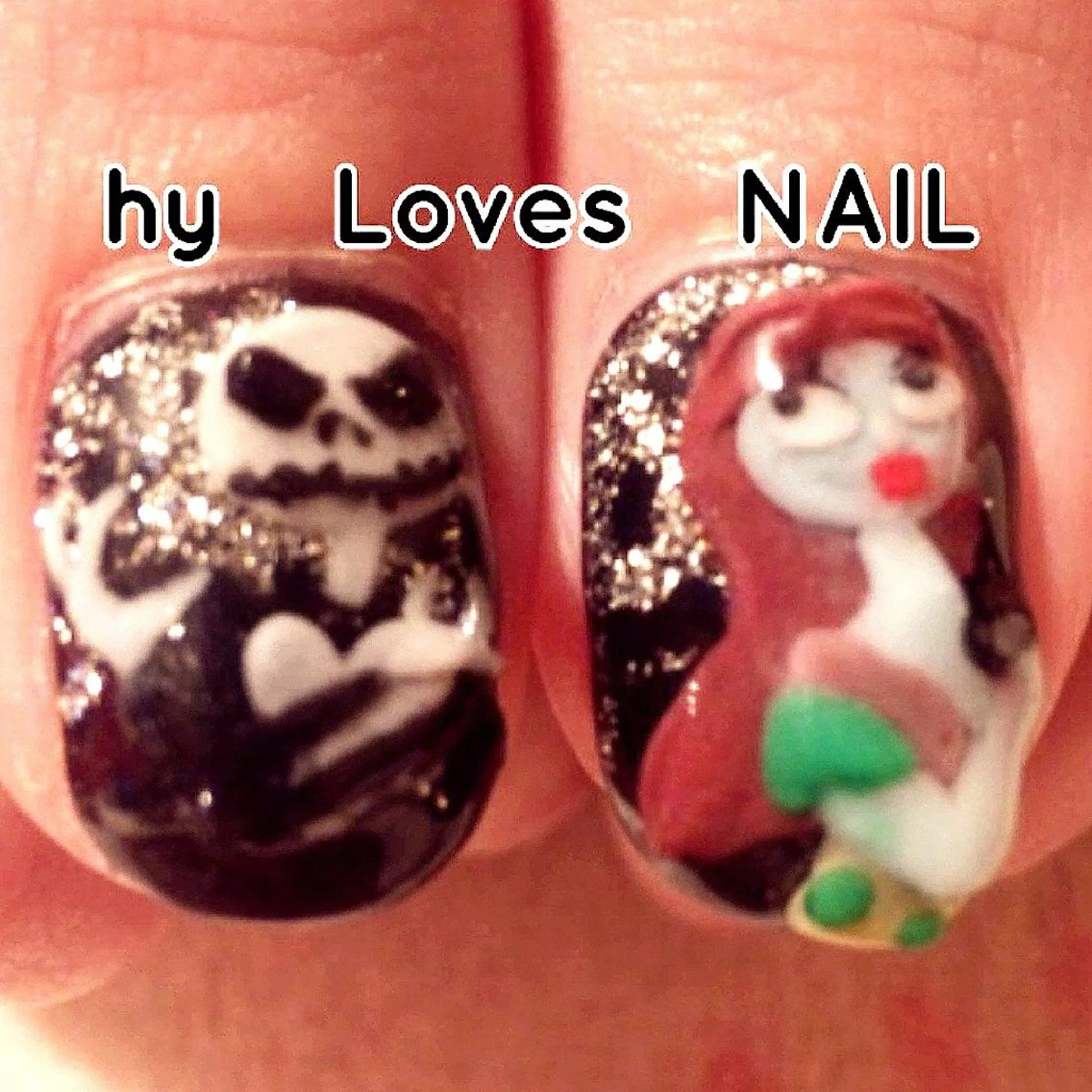 ネイル ジェルネイル ハロウィン ショートネイル 冬ネイル クリスマス ハンドネイル よしだ ひろきのネイルデザイン