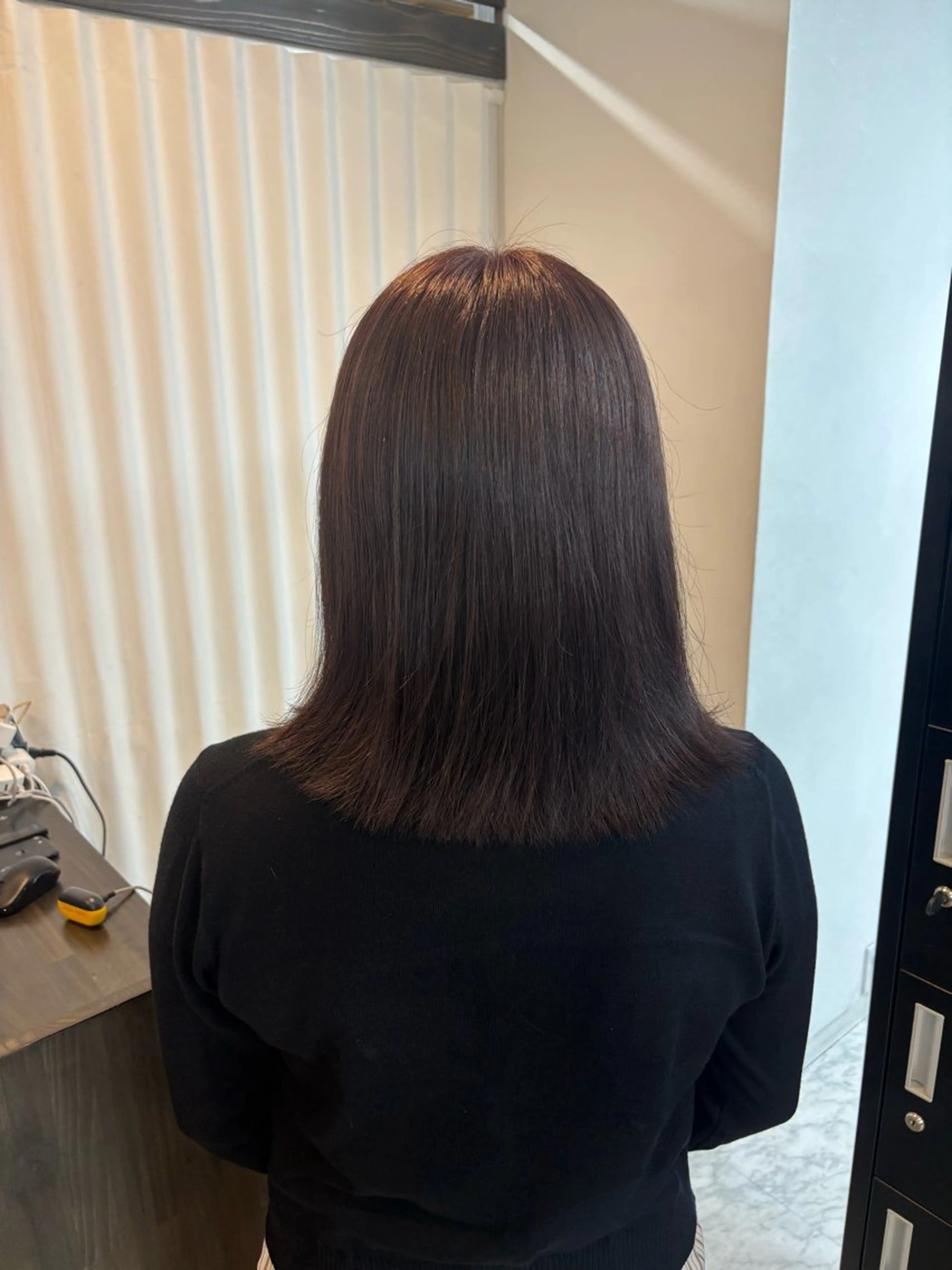 ミディアム ヘアカラー パドゥプロン あんずのヘアスタイル