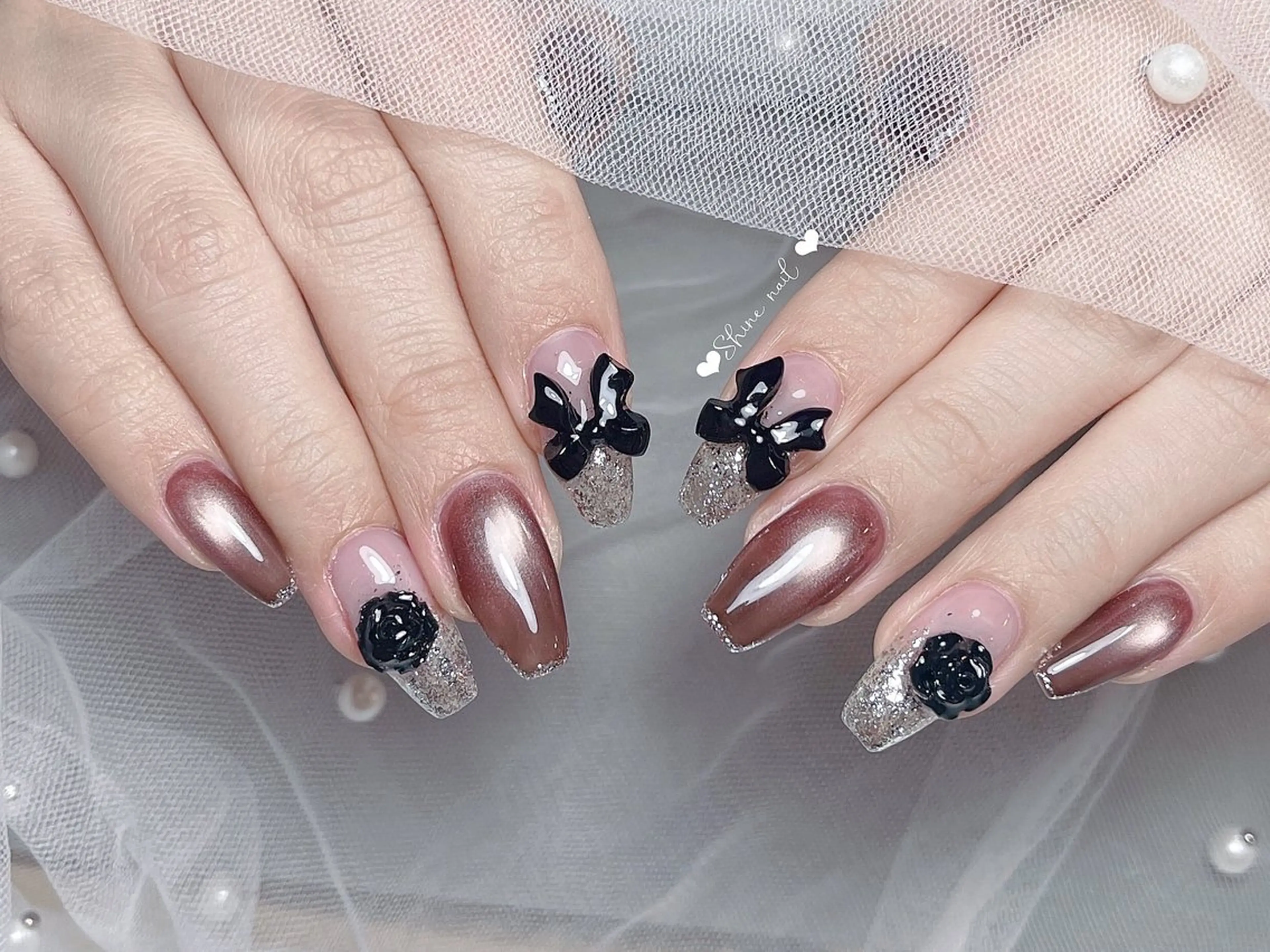 ネイル ハンドネイル 〜Shine Nail〜【サイナネイル】パラジェル／ 長さだし／持ち込み／ワンホン／フィルイン所属・サイナ🎀 長さだし&デザインのネイルデザイン