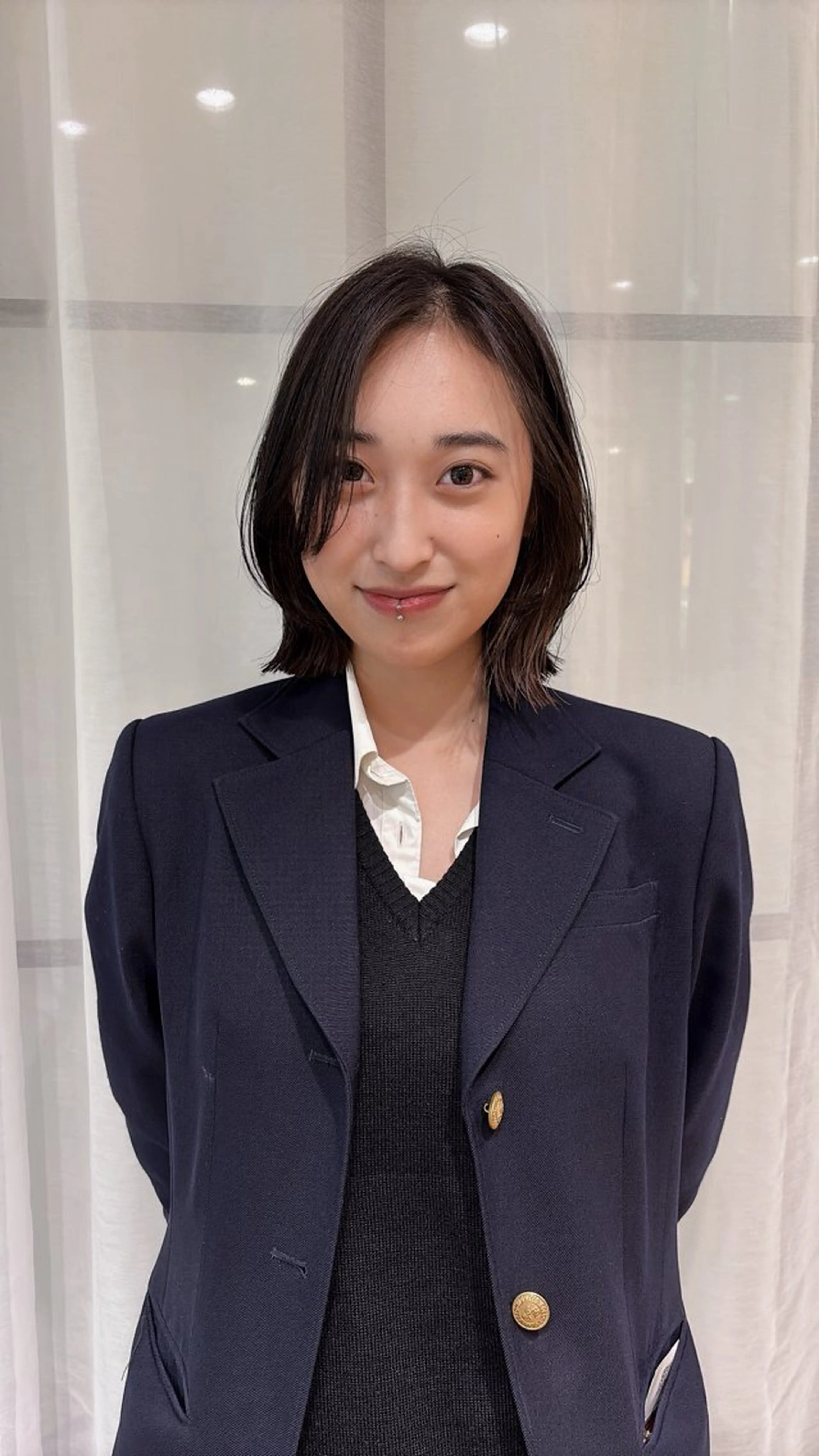 ミディアム ボブレイヤー ボブ くびれヘア レイヤーカット カット 梅田美容室/カット /Maoのヘアスタイル