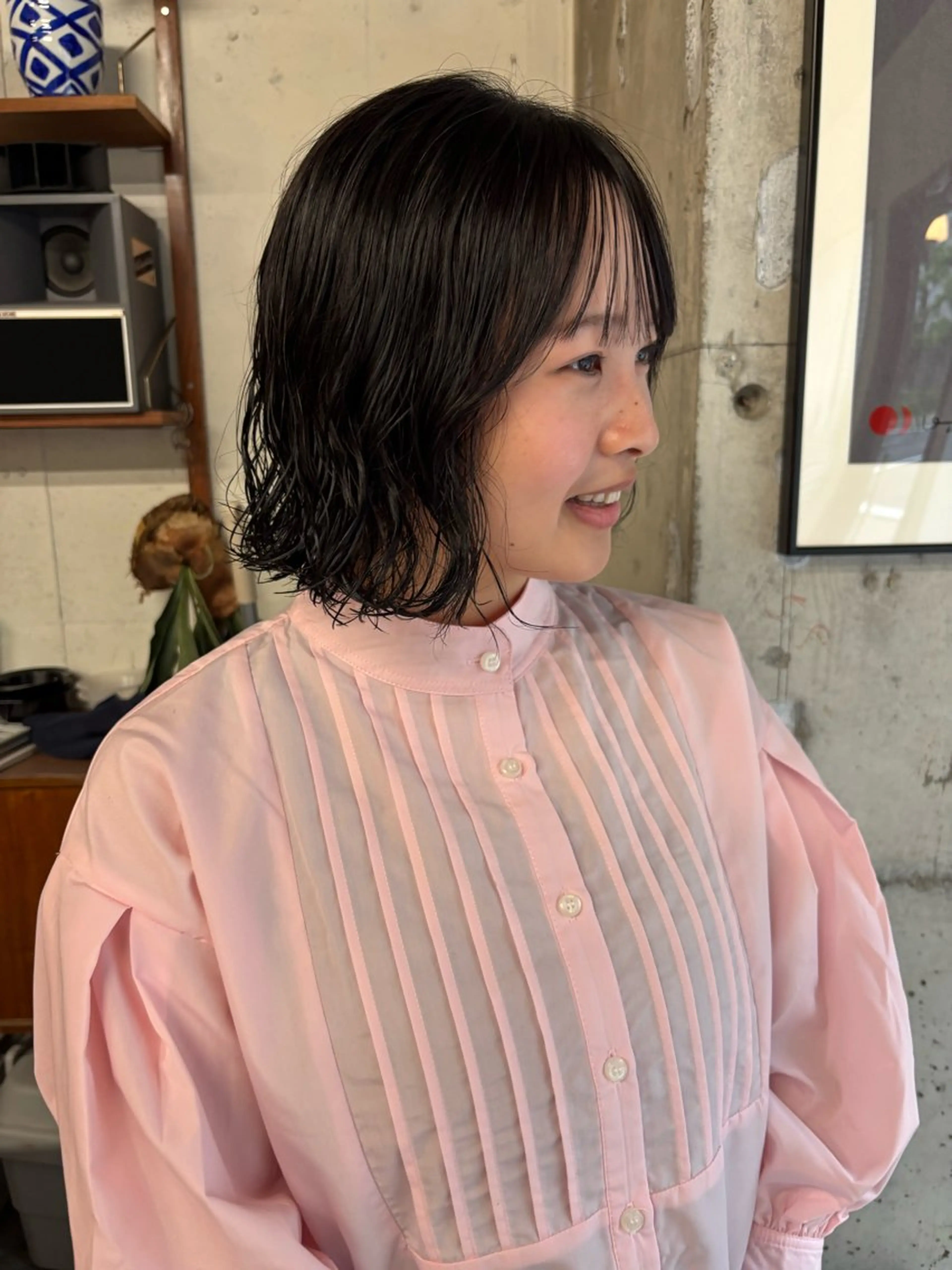 ミディアム カラー 永田 愛莉のヘアスタイル