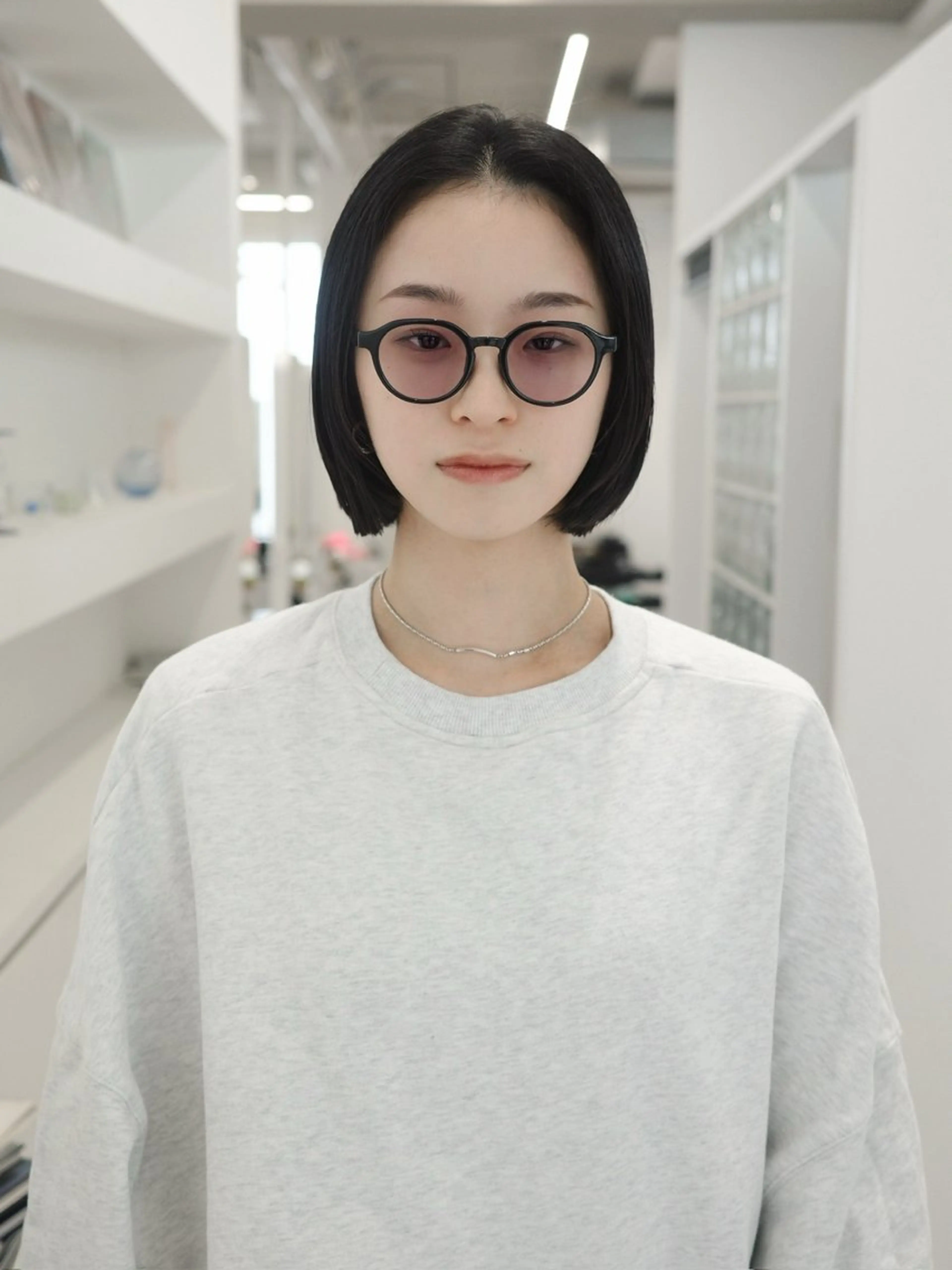 ショート カラー カット ヘアカラー 🌱ぱつっと/ボブ 🌱のヘアスタイル
