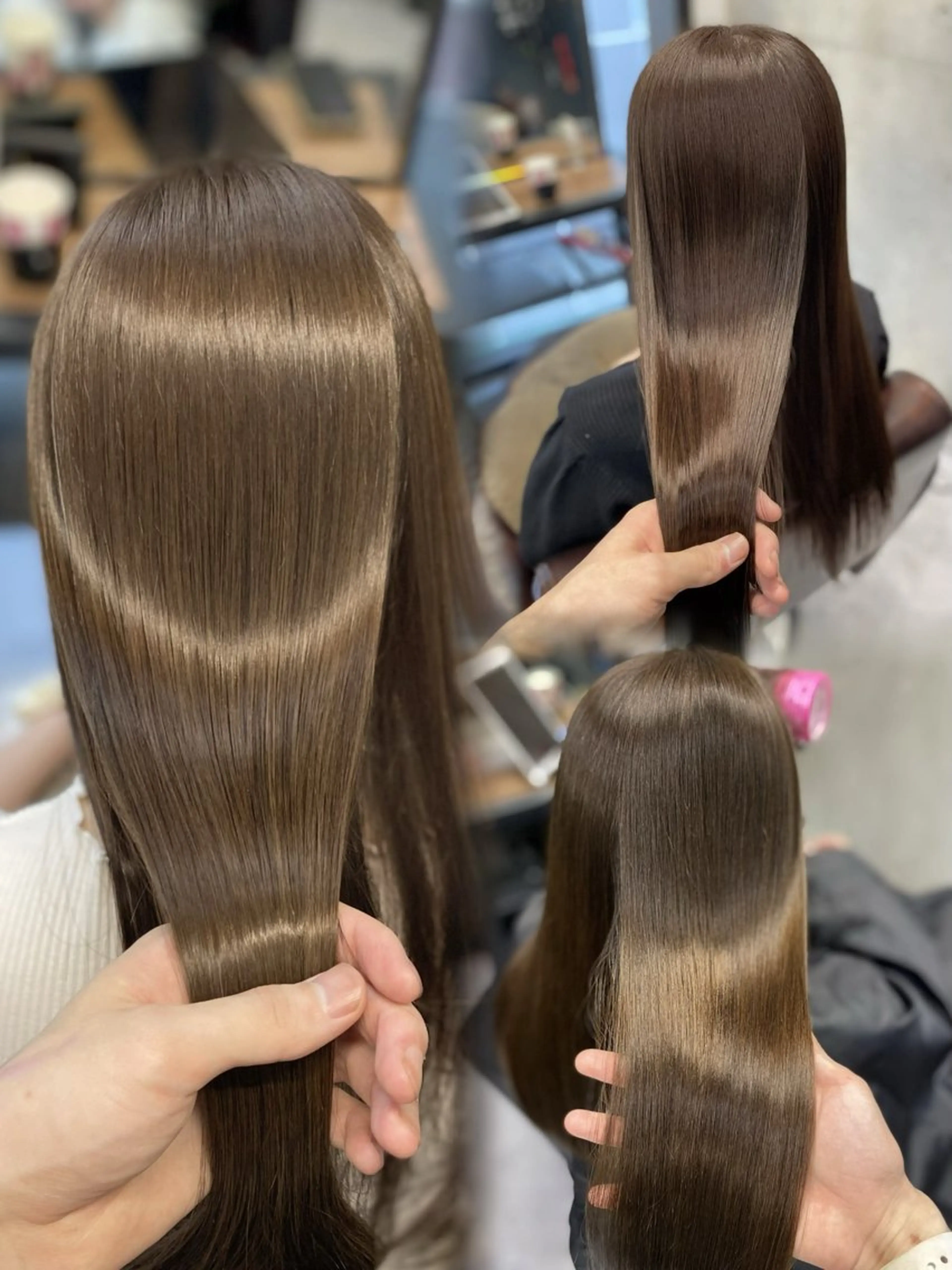 ロング ヘアカラー トリートメント 韓国風/ワンホンヘア 髪質改善/MaCoのヘアスタイル