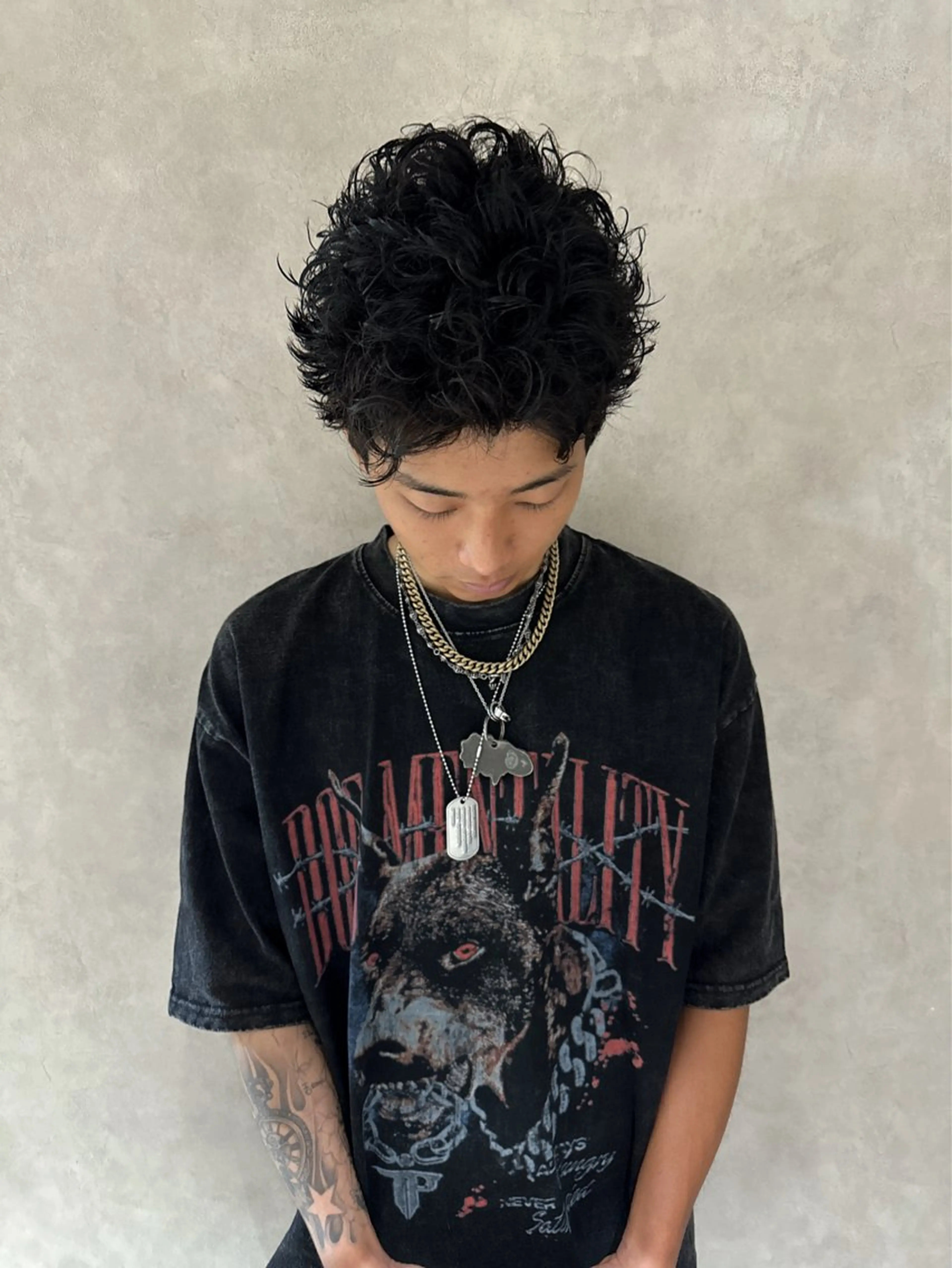 パーマ メンズ メンズパーマ スパイキーショート カット パーマ 進藤 叶羽のヘアスタイル
