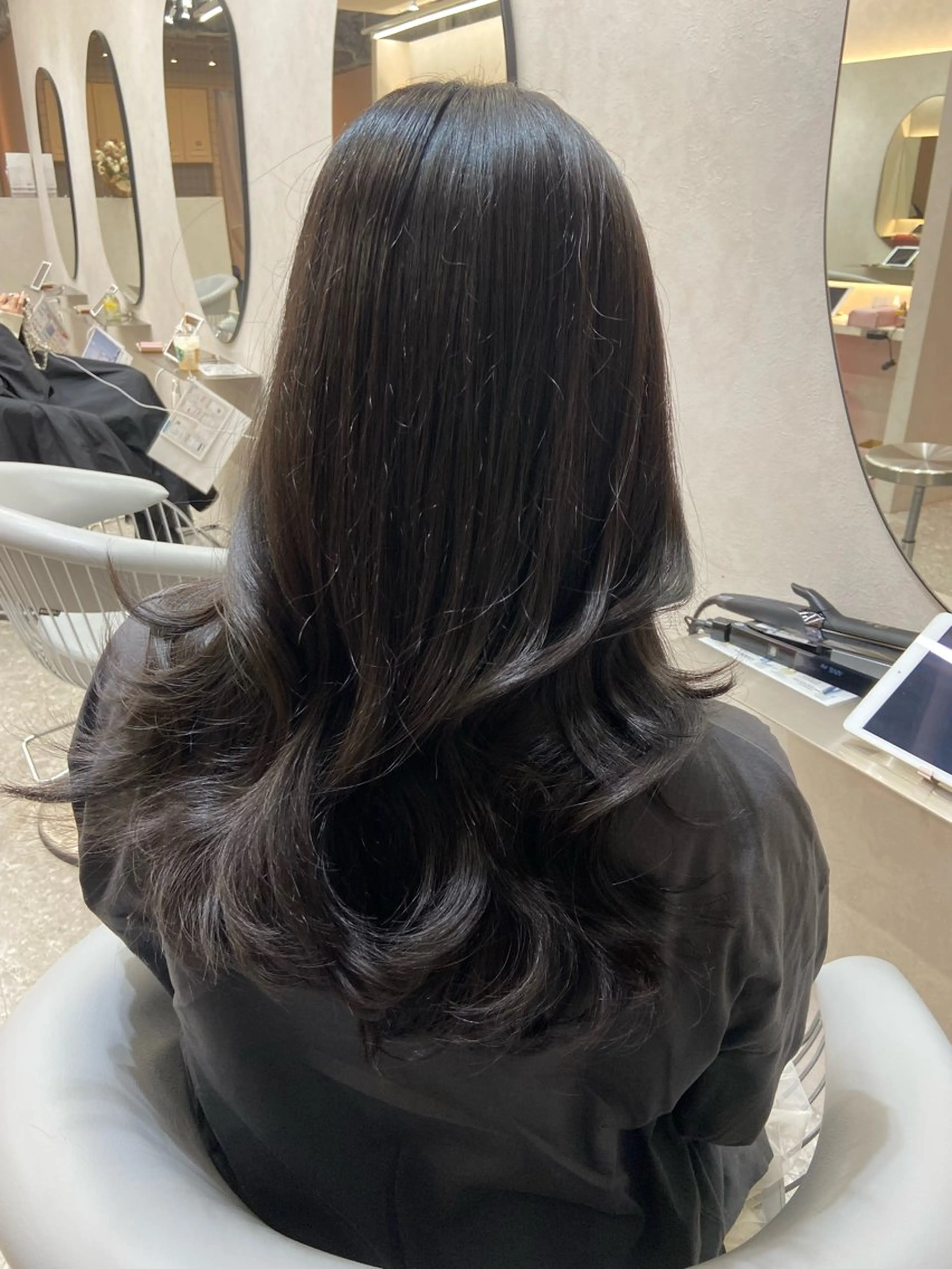 セミロング カラー 韓国風ヘア レイヤーカット カット ヘアカラー トリートメント 新宿/韓国ヘア 中明度カラー/かやのヘアスタイル