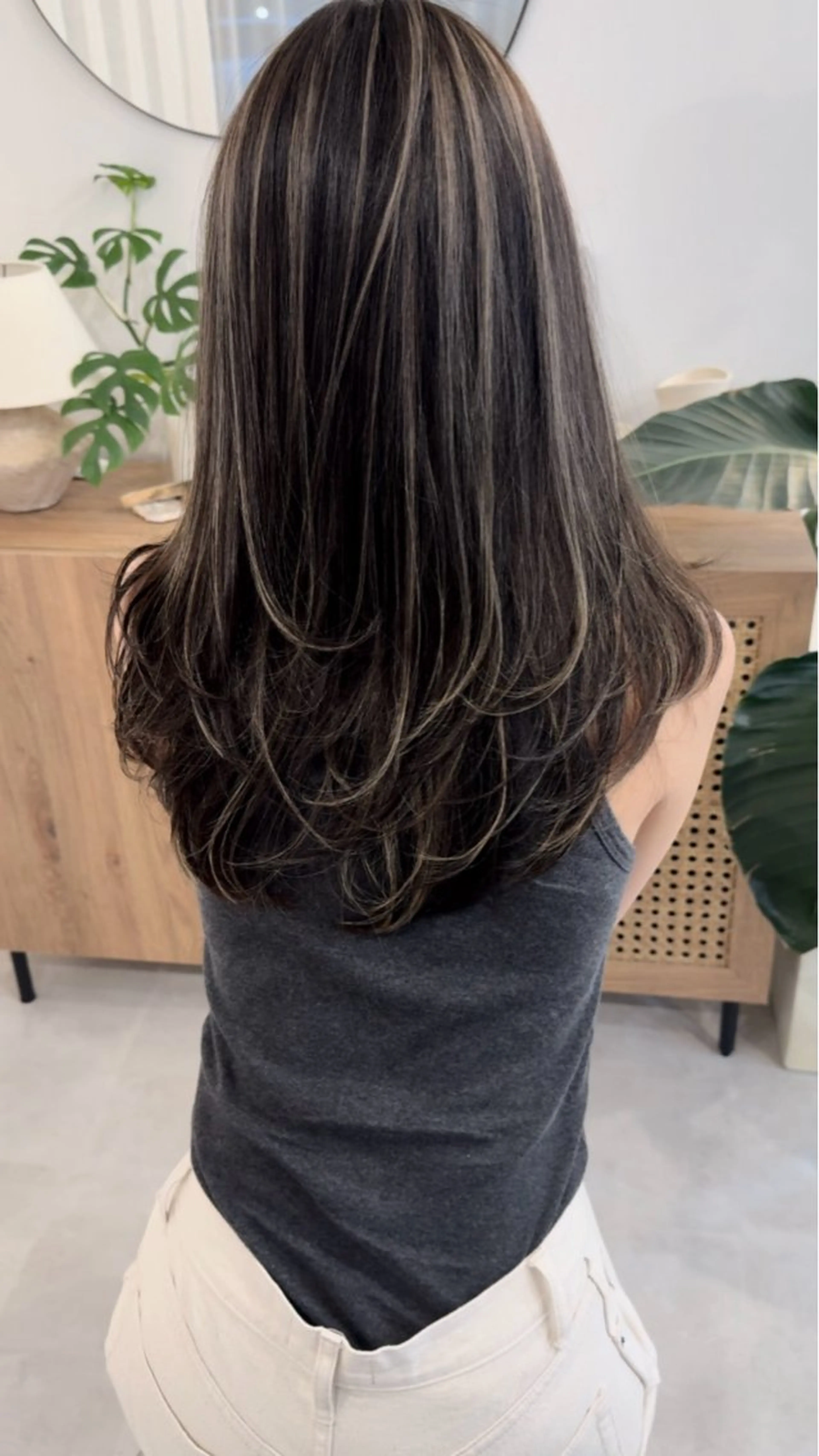 ロング カラー ハイライトカラー ハイライト カット ヘアカラー 阪本祥樹/ハイライト /バレイヤージュのヘアスタイル