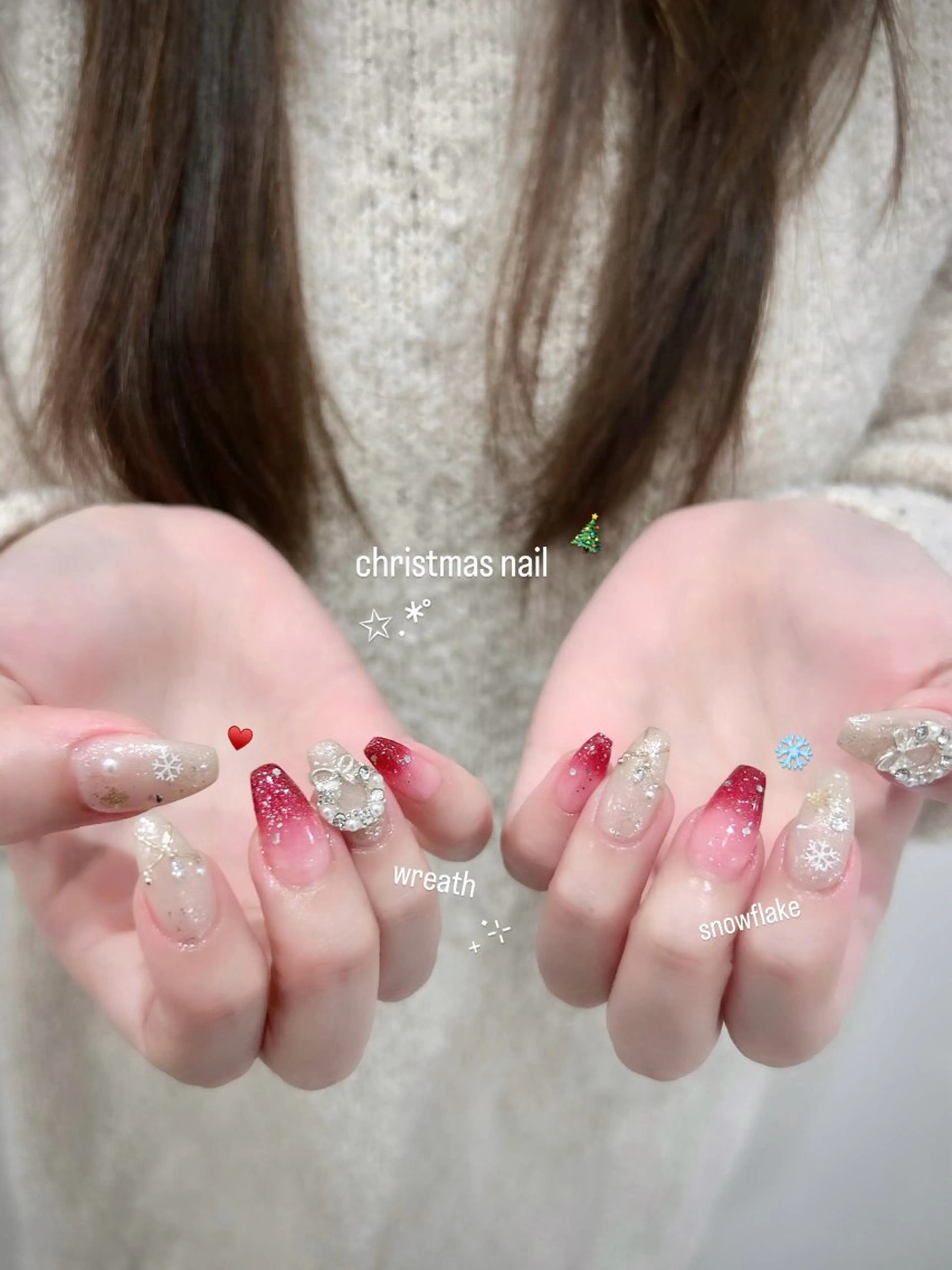 ネイル クリスマス ハンドネイル Uzuki ／ROCCOnailのネイルデザイン