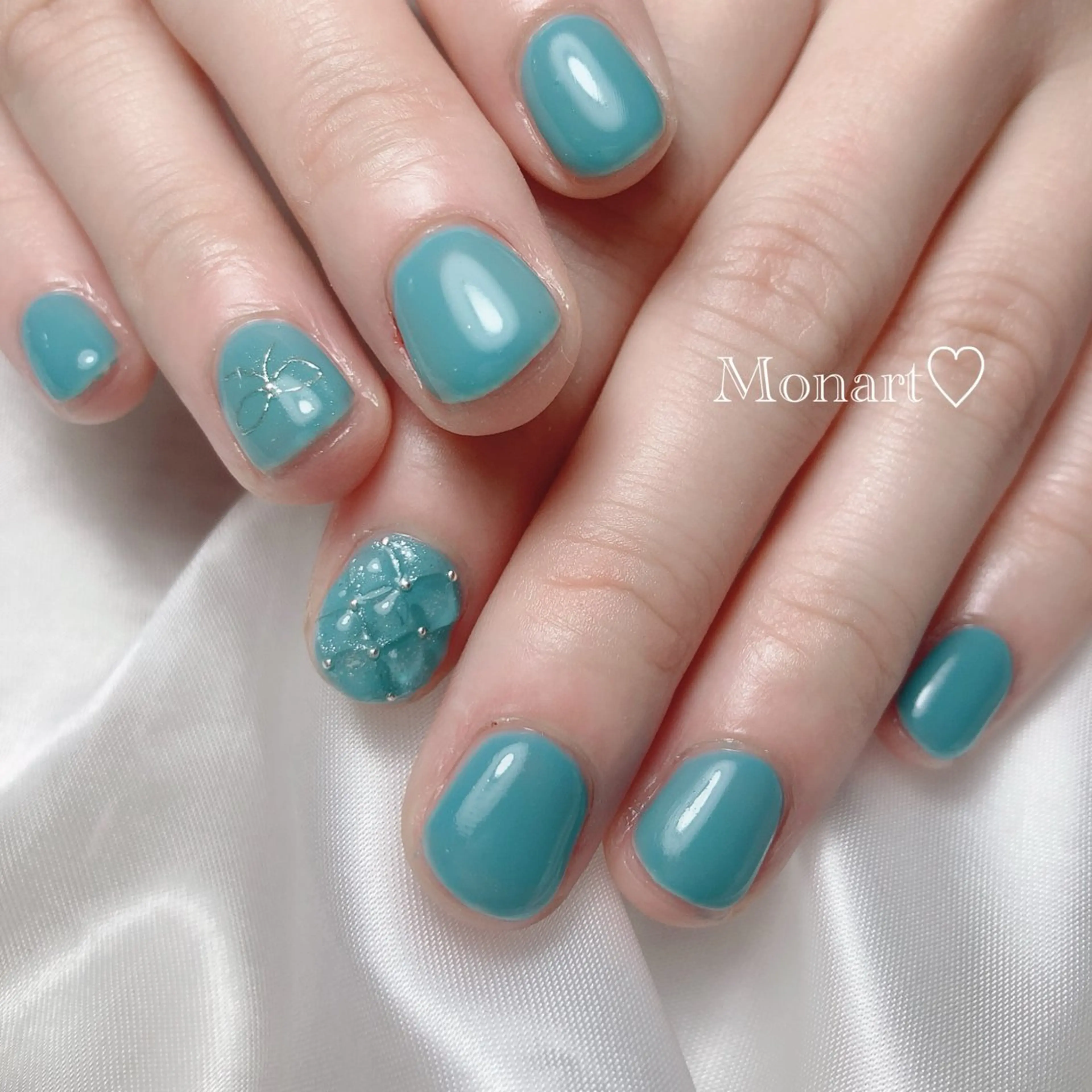 ネイル リボン ハンドネイル Monart♡ Misaoのネイルデザイン