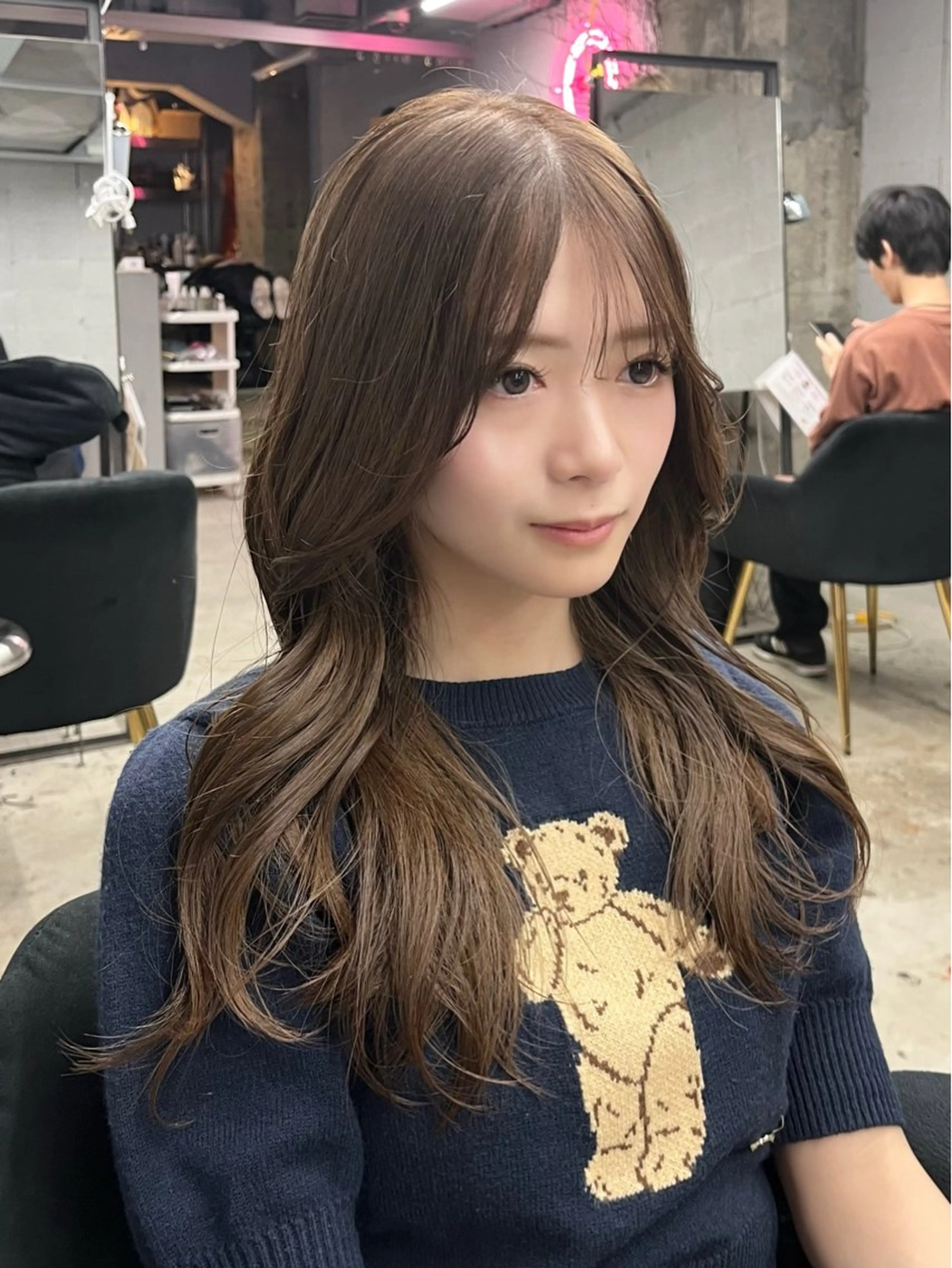 セミロング カット ヘアカラー トリートメント ヘッドスパ col sapporo所属・ui/透明感カラー /顔まわり🩷のヘアスタイル