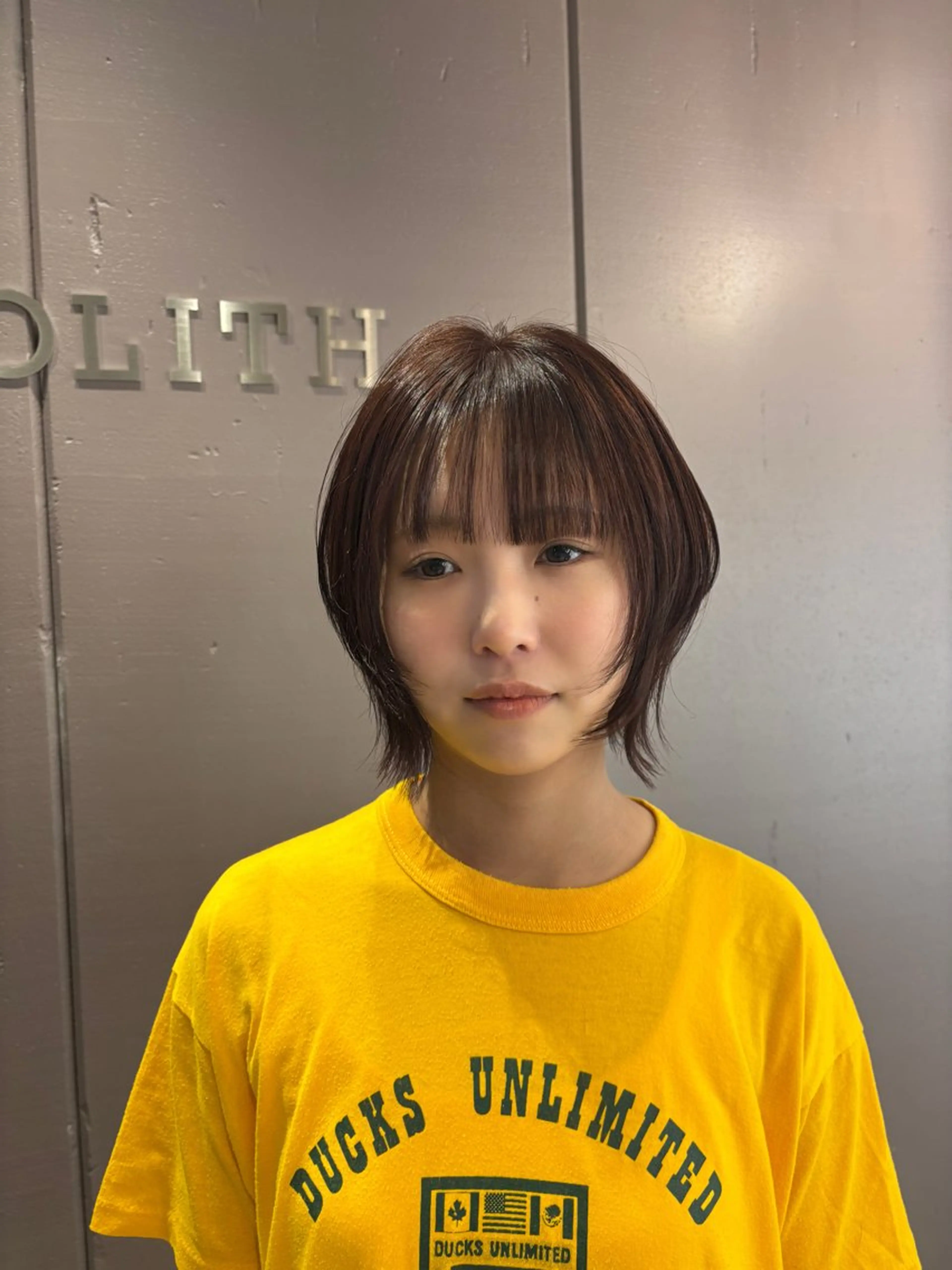 ショート レッドブラウン ハッシュカット カット ヘアカラー レイヤーカット/ボブ /nene🍥⋆*のヘアスタイル
