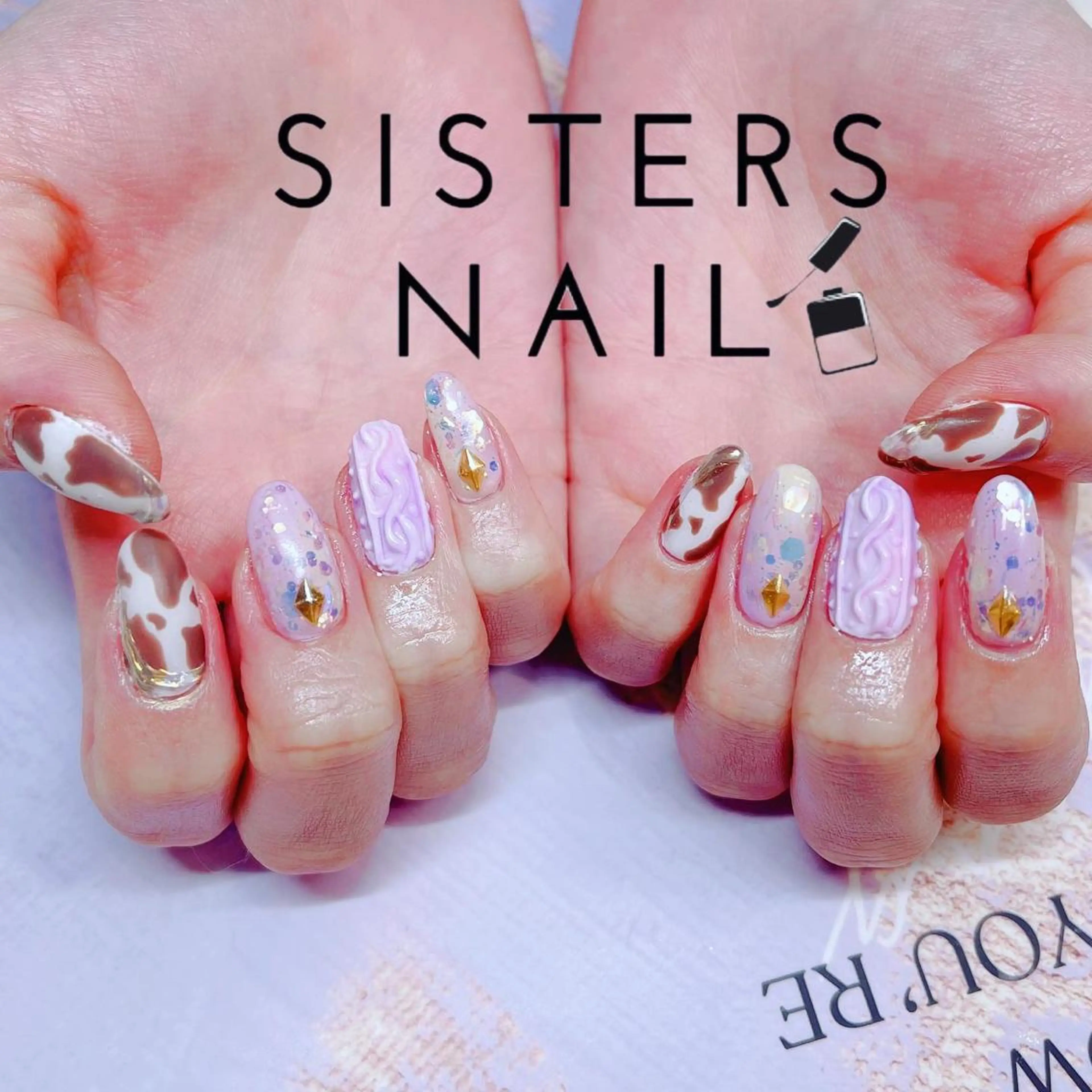 ネイル アートネイル キラキラネイル 冬ネイル sisters nail.fのネイルデザイン