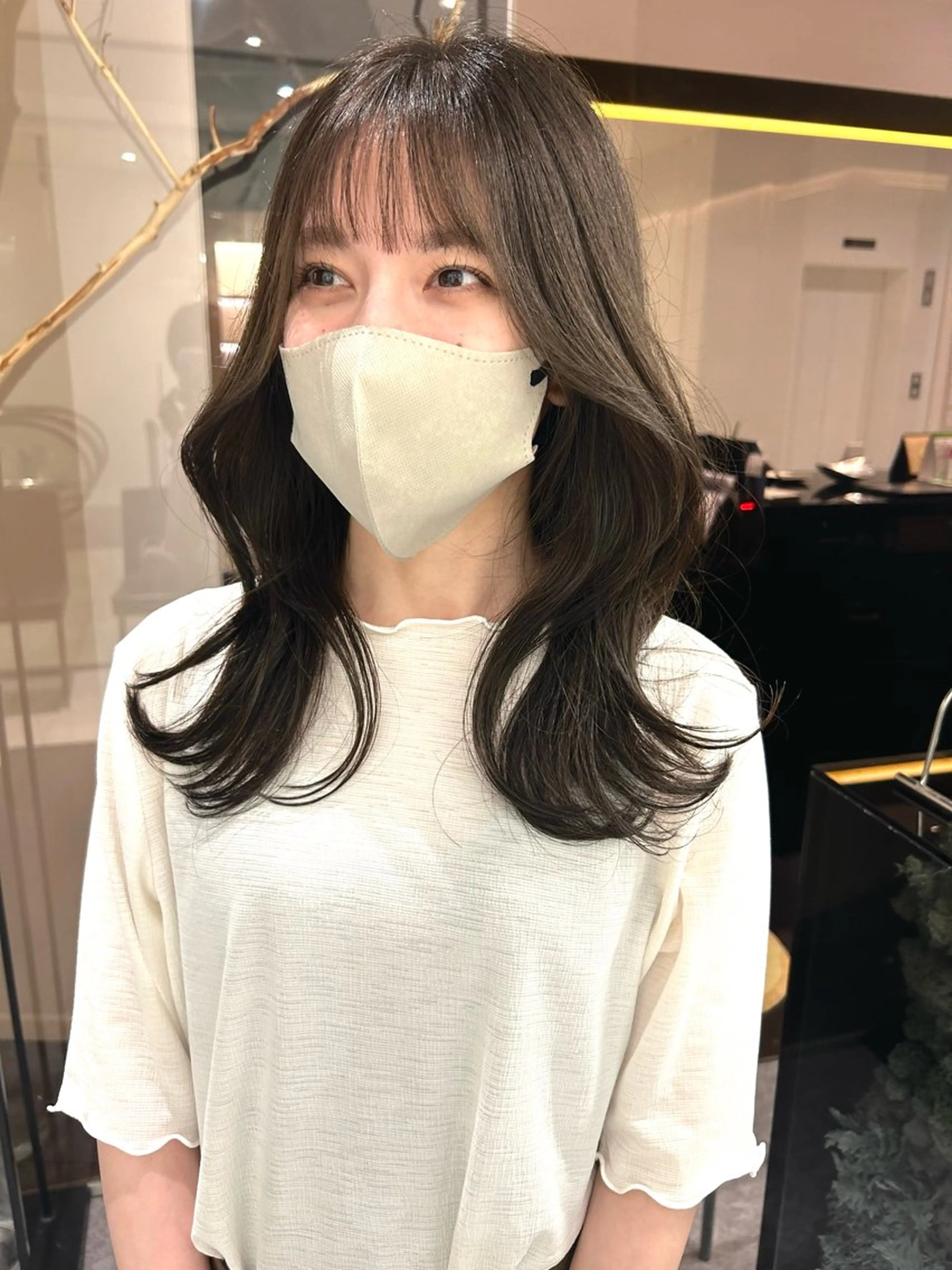 ミディアム ボブ くびれヘア ハイライト 髪質改善 韓国風ヘア 美髪矯正/ 伊藤 更のヘアスタイル