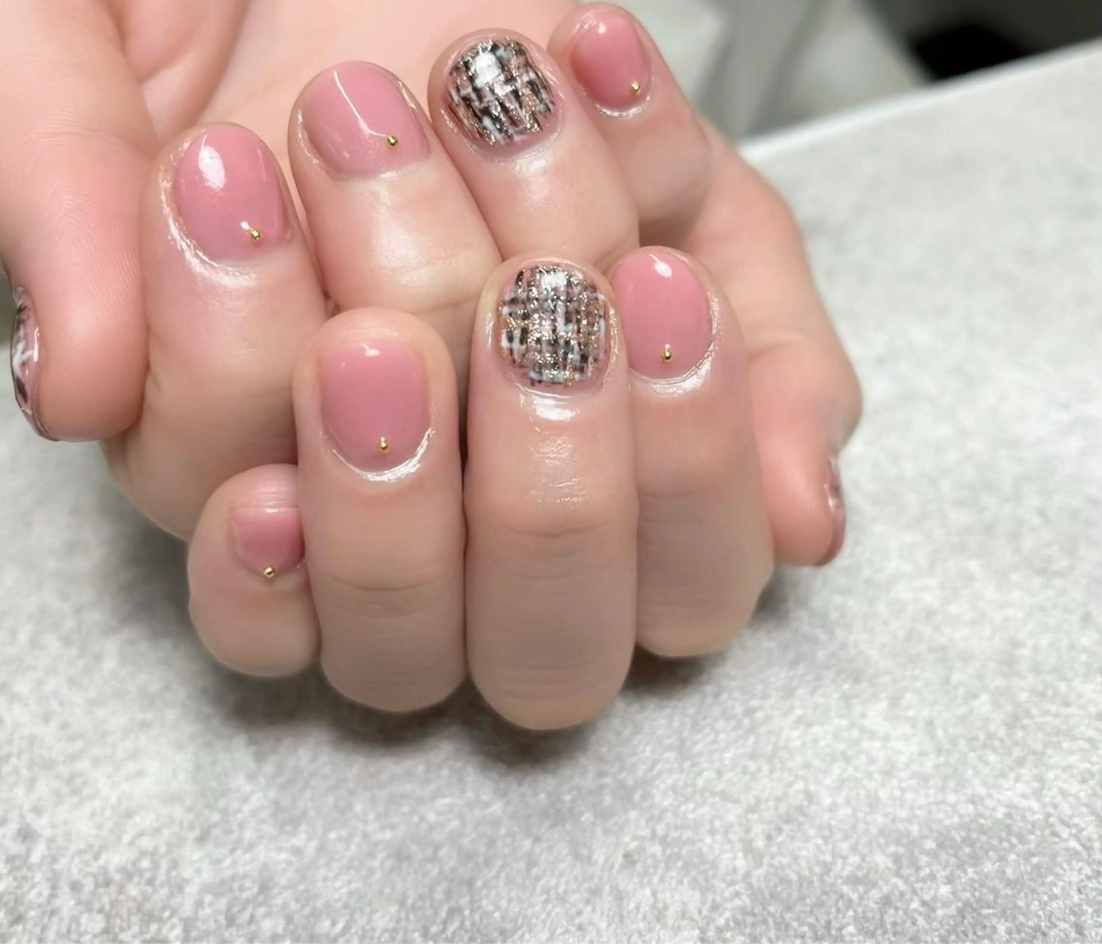 ネイル ツイードネイル m.yネイル所属・末石 真悠のネイルデザイン