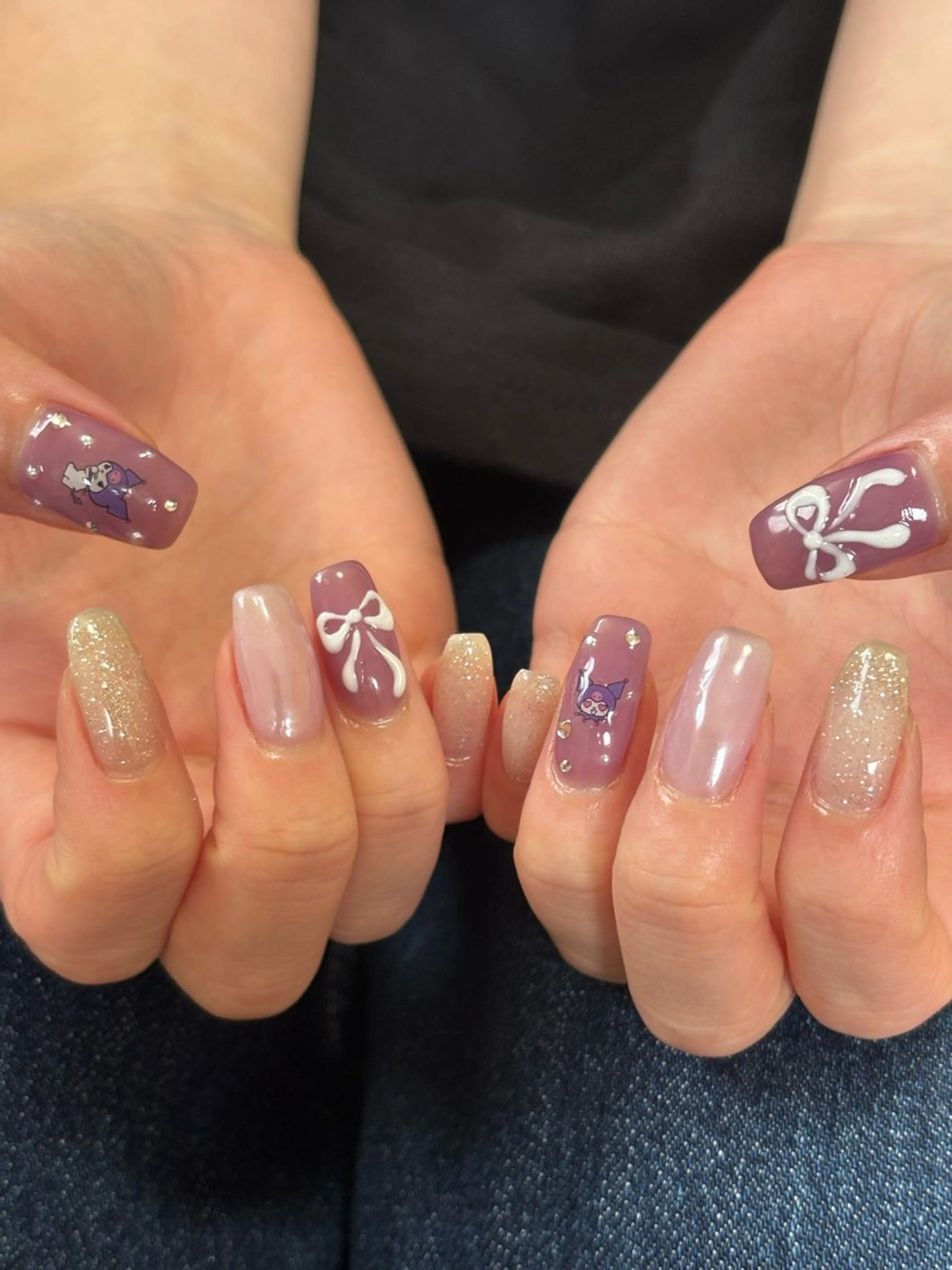 ネイル ジェルネイル キラキラネイル マグネットネイル ミラーネイル 持ち込み ハンドネイル tamu nail 　金町のネイルデザイン