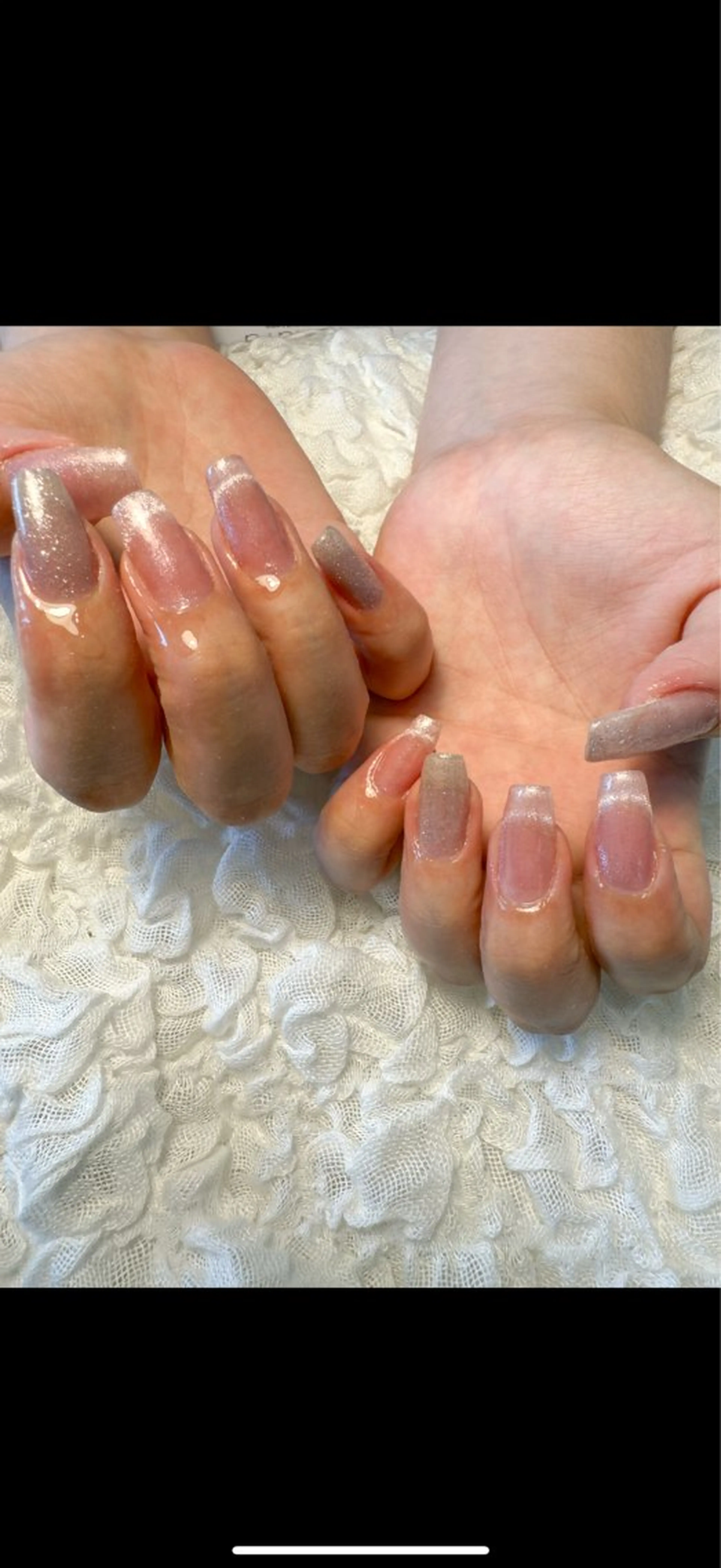ネイル フラッシュネイル ジェルネイル キラキラネイル マグネットネイル ピンク ハンドネイル nail salon Estelleのネイルデザイン