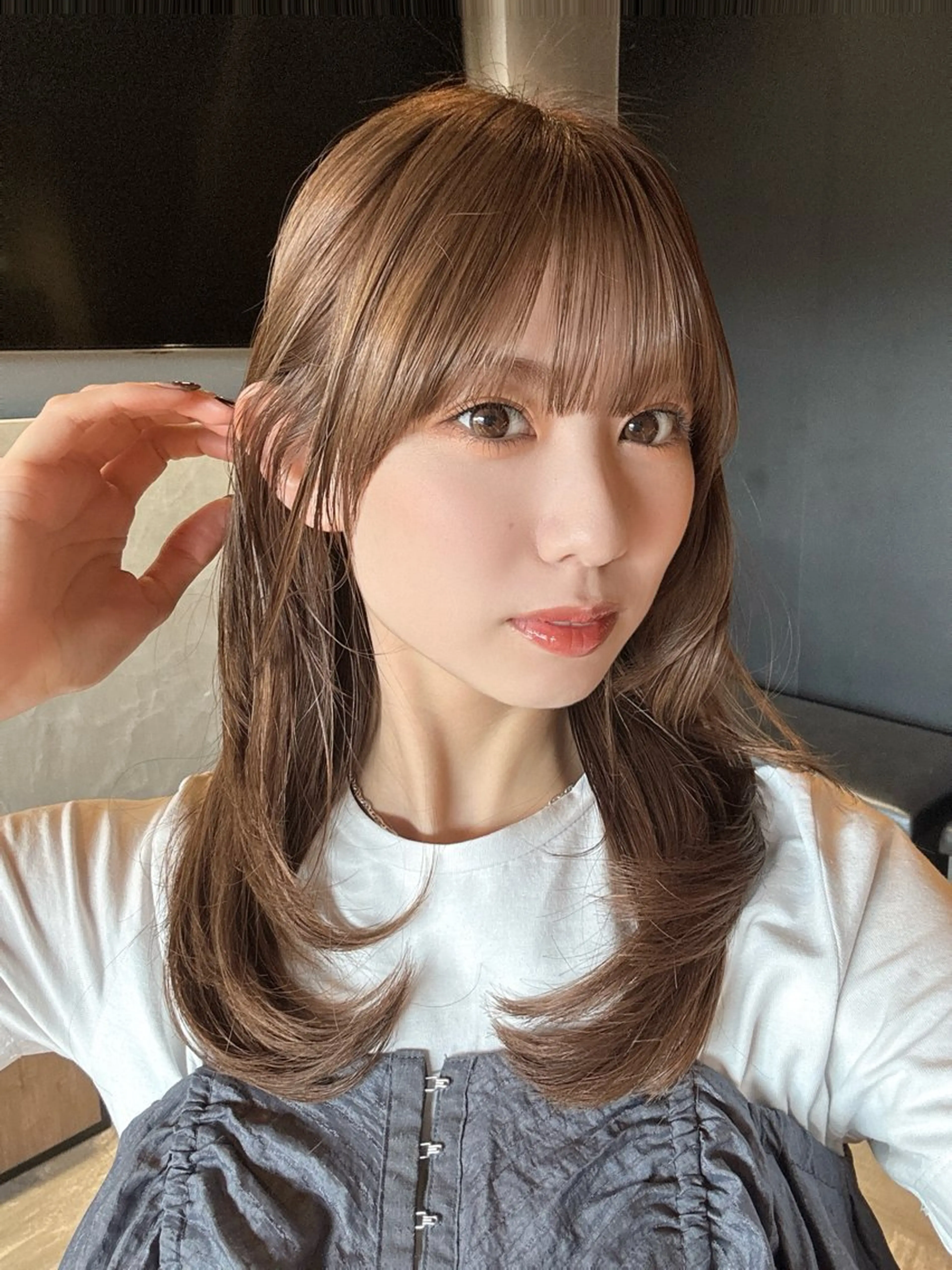 ミディアム カラー カット ヘアカラー トリートメント レイヤー/透明感/ 艶髪/kana 🩰のヘアスタイル