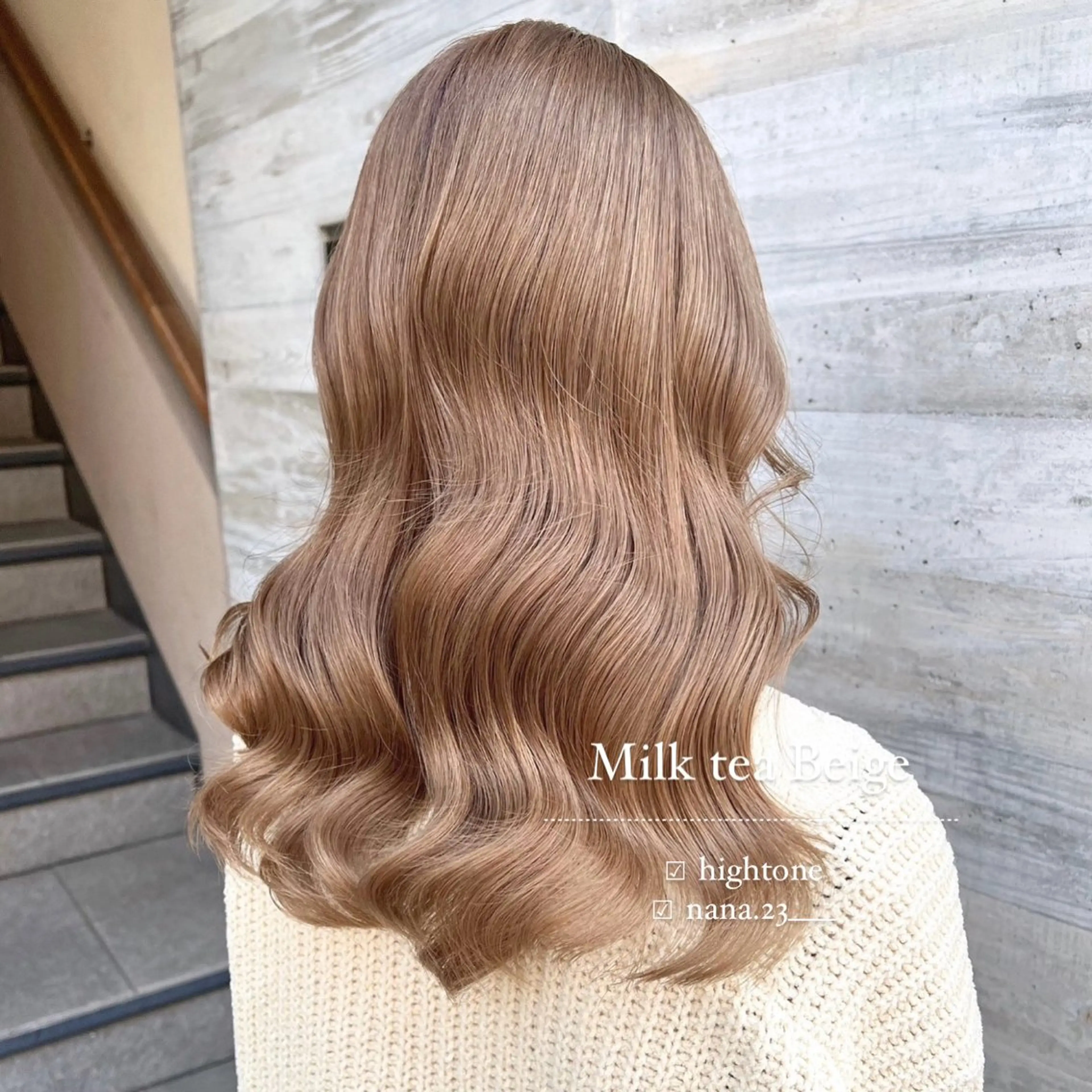 ロング カラー ベージュカラー ミルクティーベージュ ヘアカラー ParveMix￤ 出石 菜々🥂のヘアスタイル